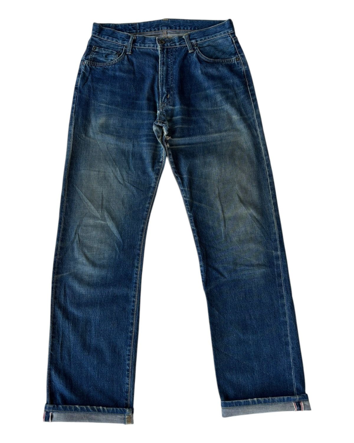 Edwin 🔥EDWIN 505xx SELVEDGE BAGGY JEANS RIPPED DISTRESSED DENIM Size US 33 - 5 Thumbnail