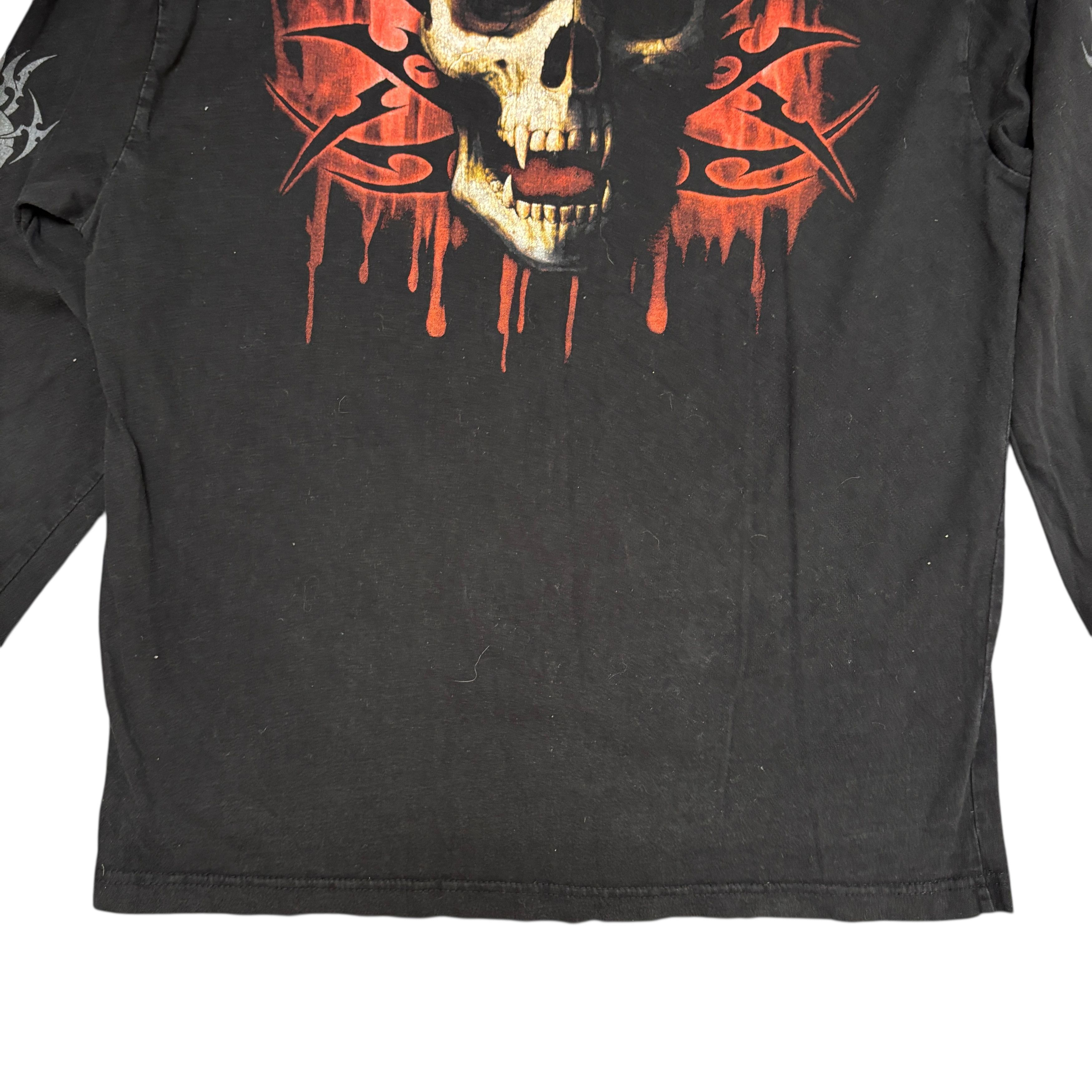 Band Tees Vintage Skeleton Shirt Long Sleeve Spiral Skull Y2K Size US XL / EU 56 / 4 - 10 Thumbnail