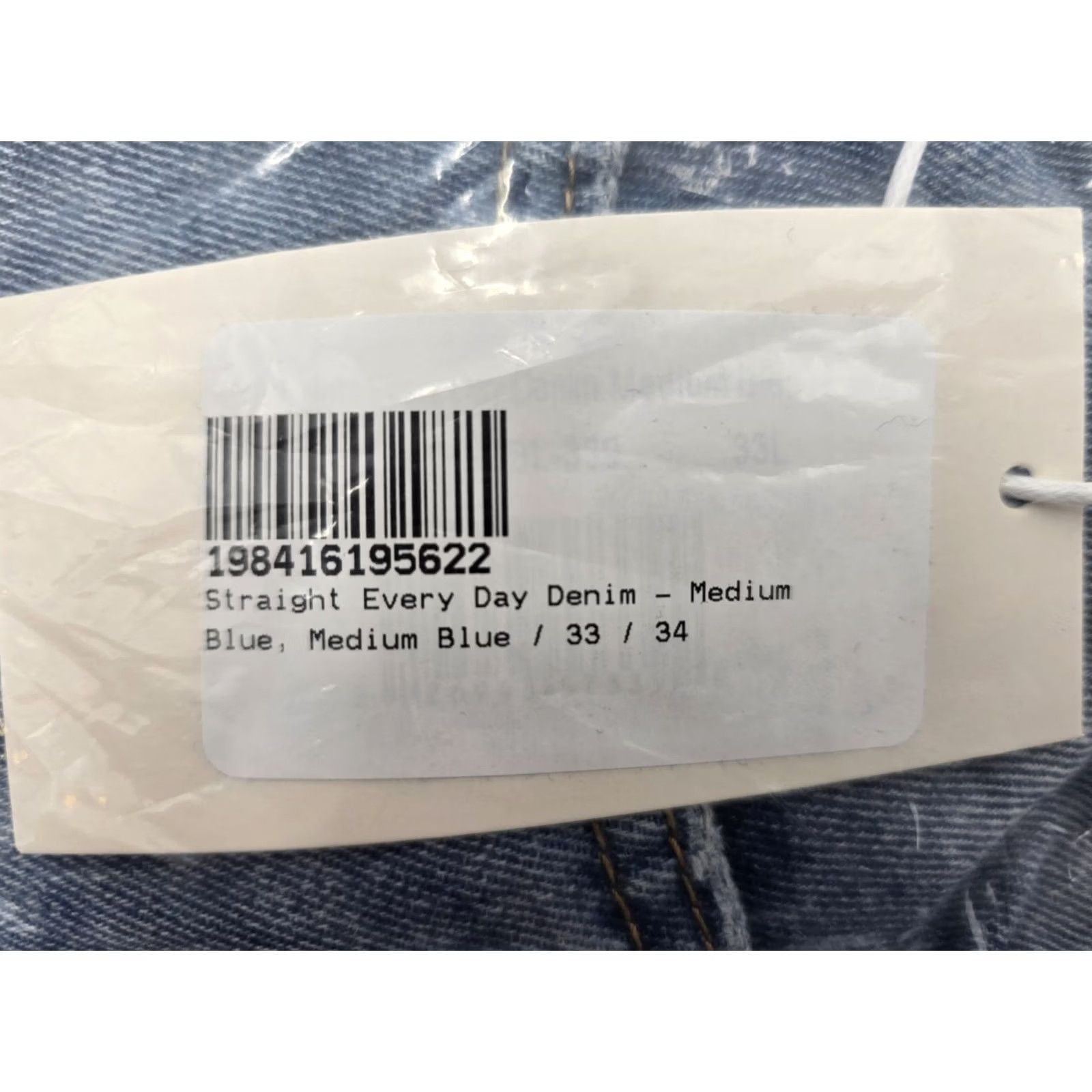 MNML mnml Jeans Shirt Mens Straight Everyday Denim Medium Blue 33x34 5-Pocket Regular Comfort Vintage NWT Size US 33 - 4 Thumbnail