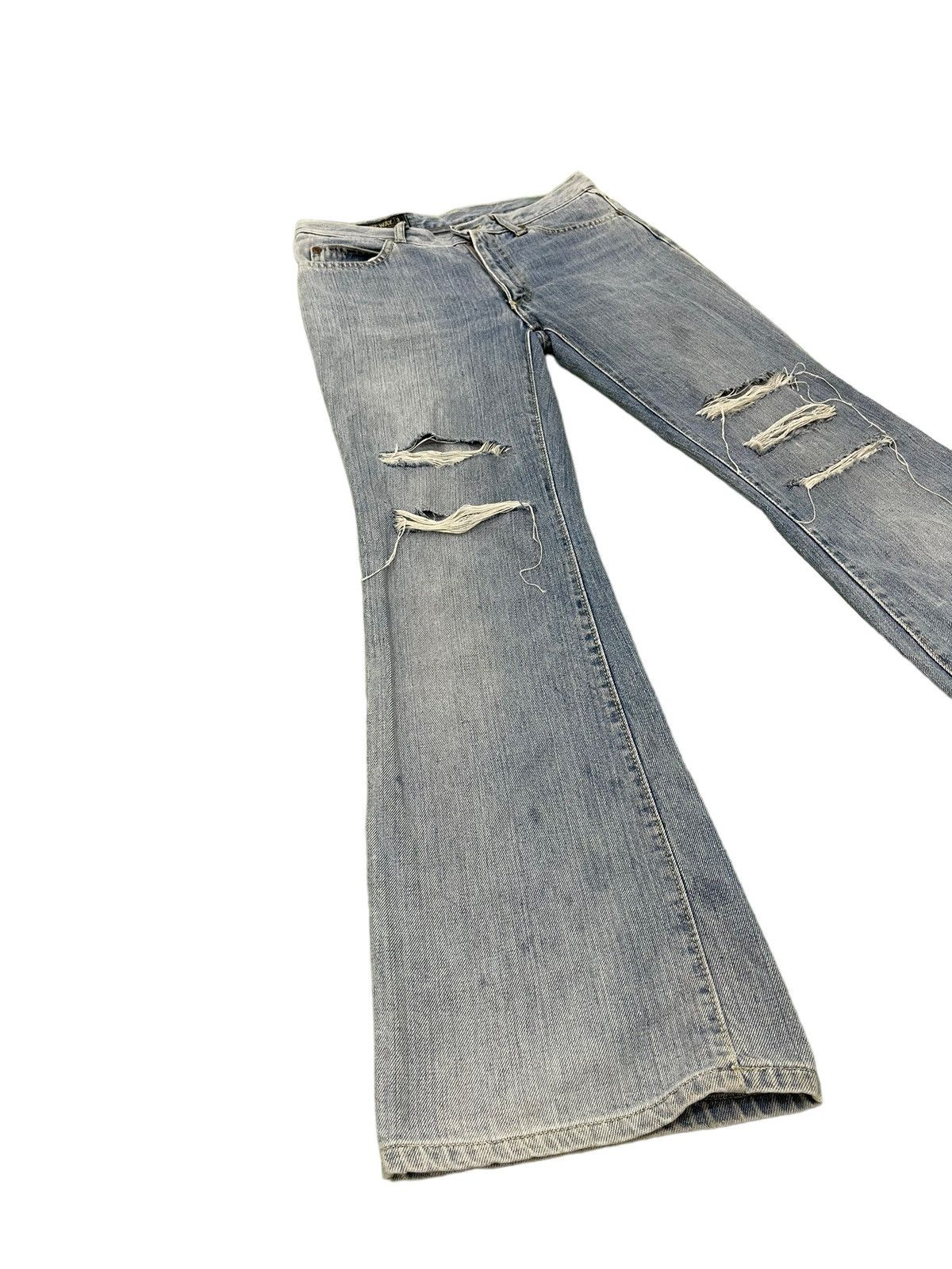 Japanese Brand Flare Jeans Blue Way Japan Faded Distress Boot Cut 7🟦6 Size US 30 / EU 46 - 1 Thumbnail