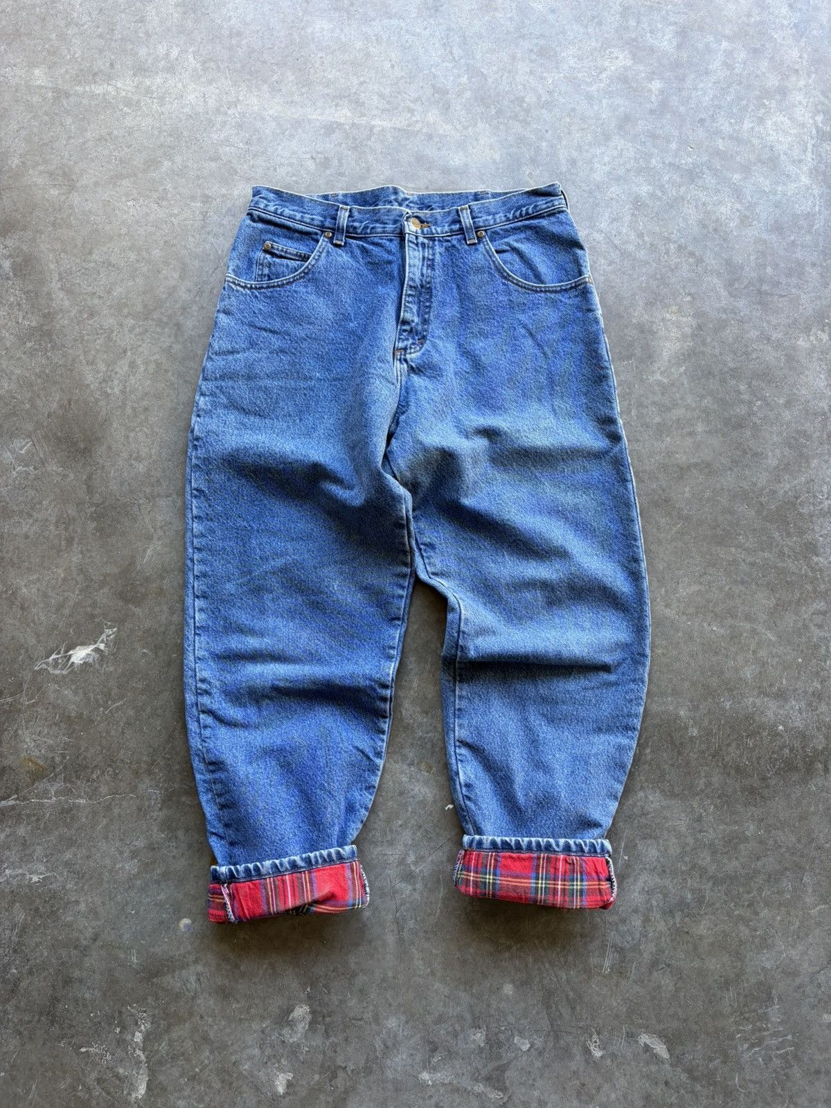 L.L. Bean L.L. Bean Faded Flannel Lined Baggy Workwear Denim Size US 34 / EU 50 - 1 Thumbnail