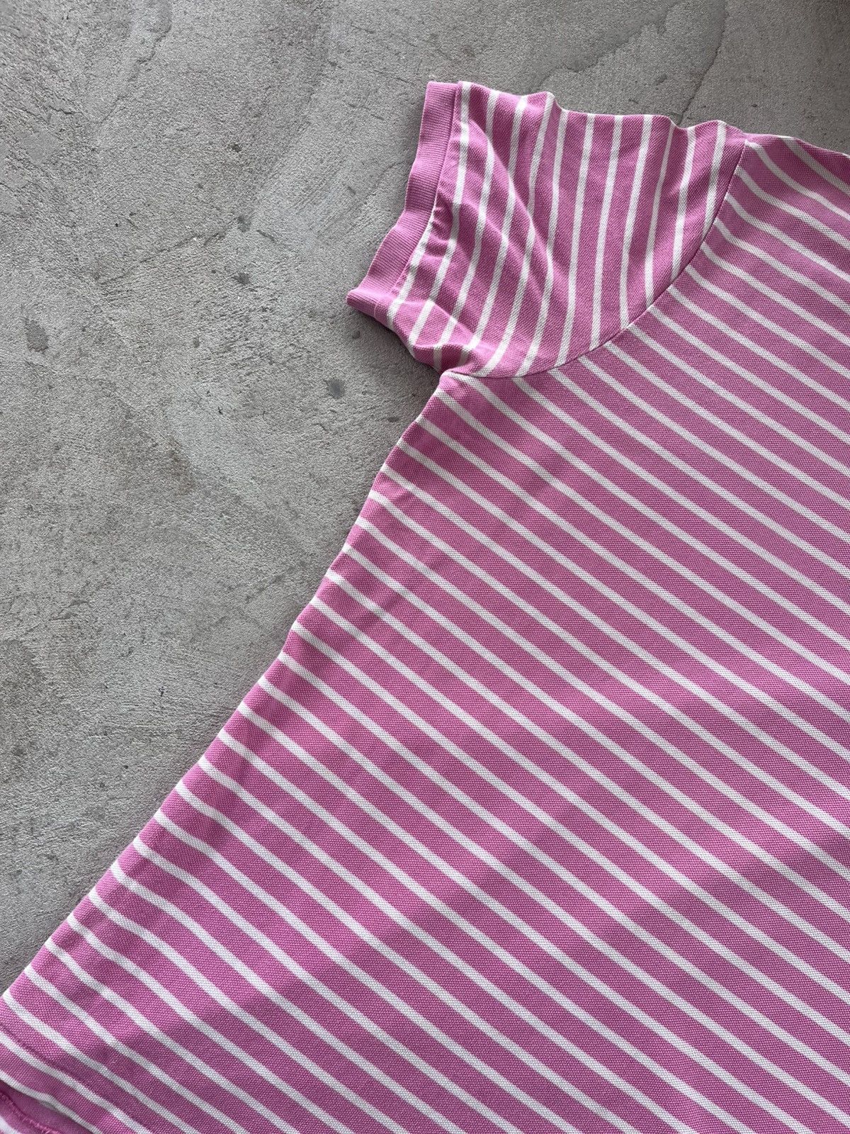Polo Ralph Lauren Vintage Polo Ralph Lauren Pink White Striped Polo Shirt Y2K Size US XL / EU 56 / 4 - 6 Thumbnail