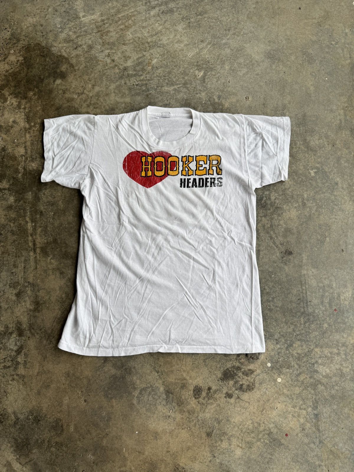 *RARE* 1960s 60s VINTAGE HOOKER HEADERS EXHAUST BIKER TEE