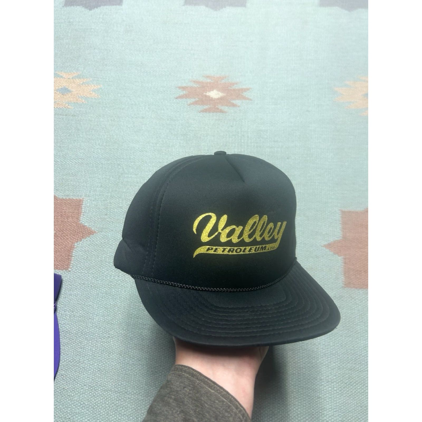 Spell VINTAGE SnapBack Hat Cap valley petroleum oil Michigan black spell out Men Adjustable Black帽? Size ONE SIZE - 2 Thumbnail