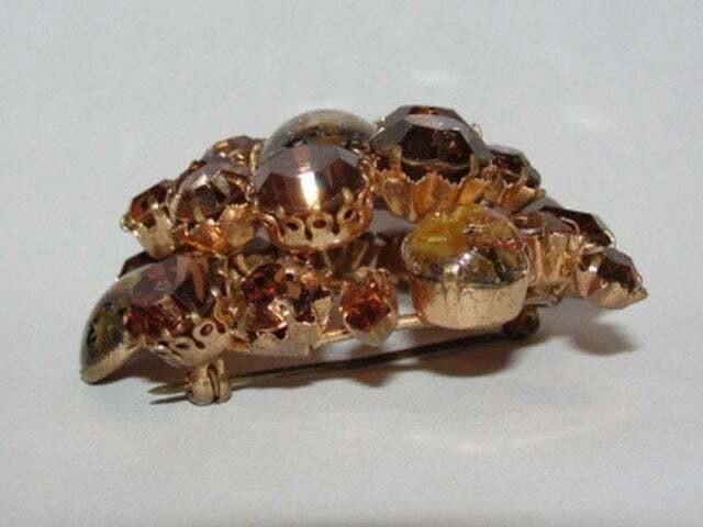 Designer Austrian Crystal Brooch and Murano Glass Cabochons Size ONE SIZE - 2 Thumbnail