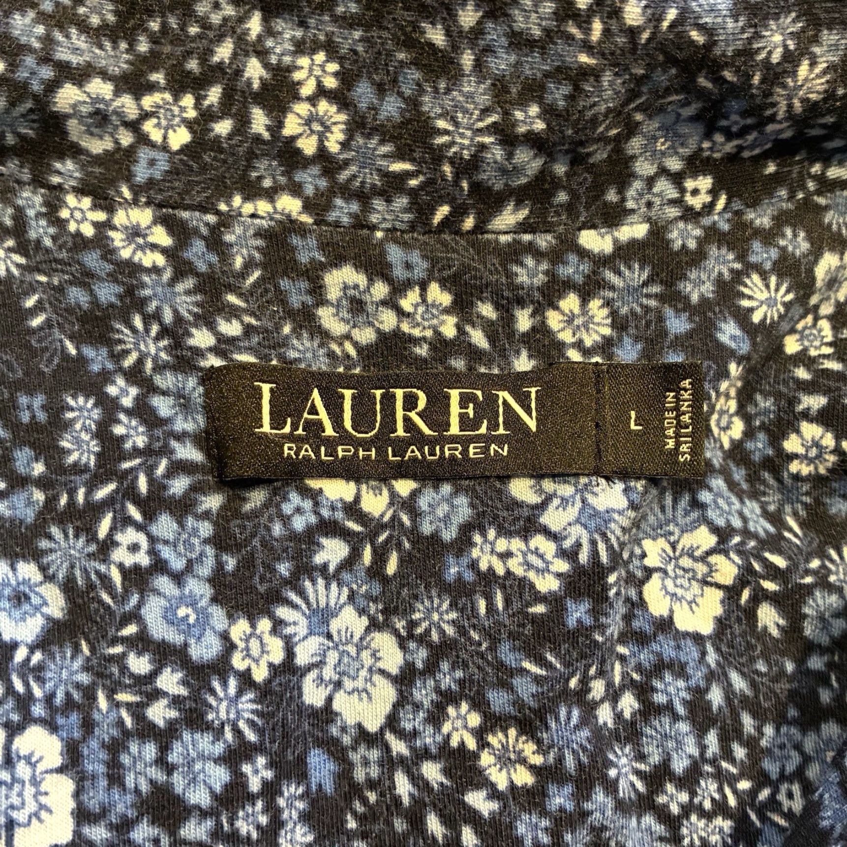 Ralph Lauren Lauren Ralph Lauren Pajama Set Women’s Large 2-Pc Floral Blue Cotton Embroidered Logo Nightwear Sleepwear Sleep Set Womens Size ONE SIZE - 6 Thumbnail