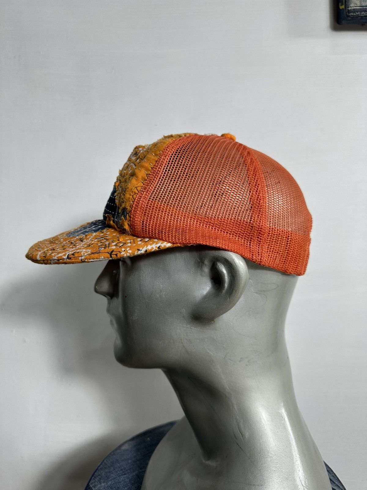 Handmade Custom Made Distressed Paisley Patchwork Boro Trucker hats Size ONE SIZE - 6 Thumbnail