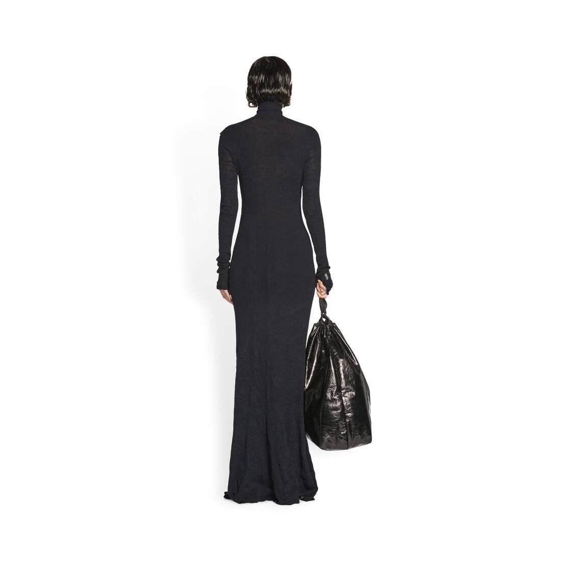 Balenciaga o1mt1gz1224 Maxi Godet Dress in Black Size M / US 6-8 / IT 42-44 - 5 Thumbnail