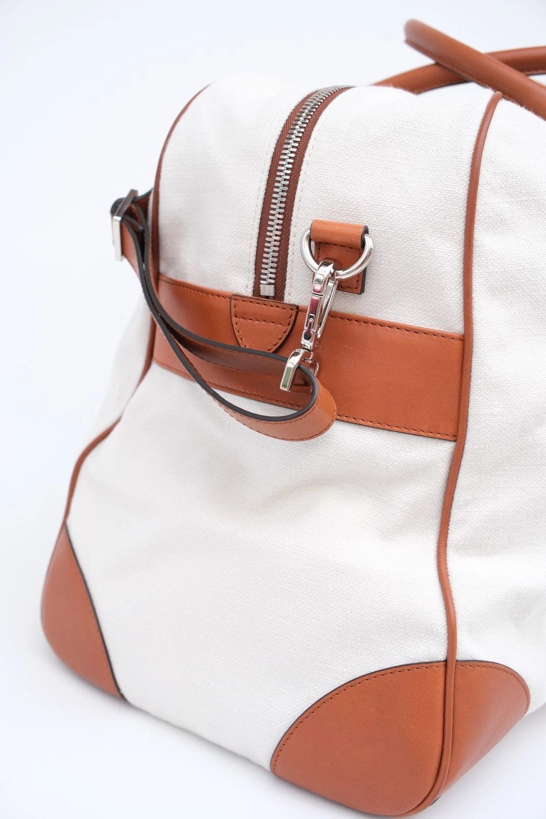 Brunello Cucinelli New Brunello Cucinelli Leather Canvas Travel Weekender Bag Size ONE SIZE - 3 Thumbnail
