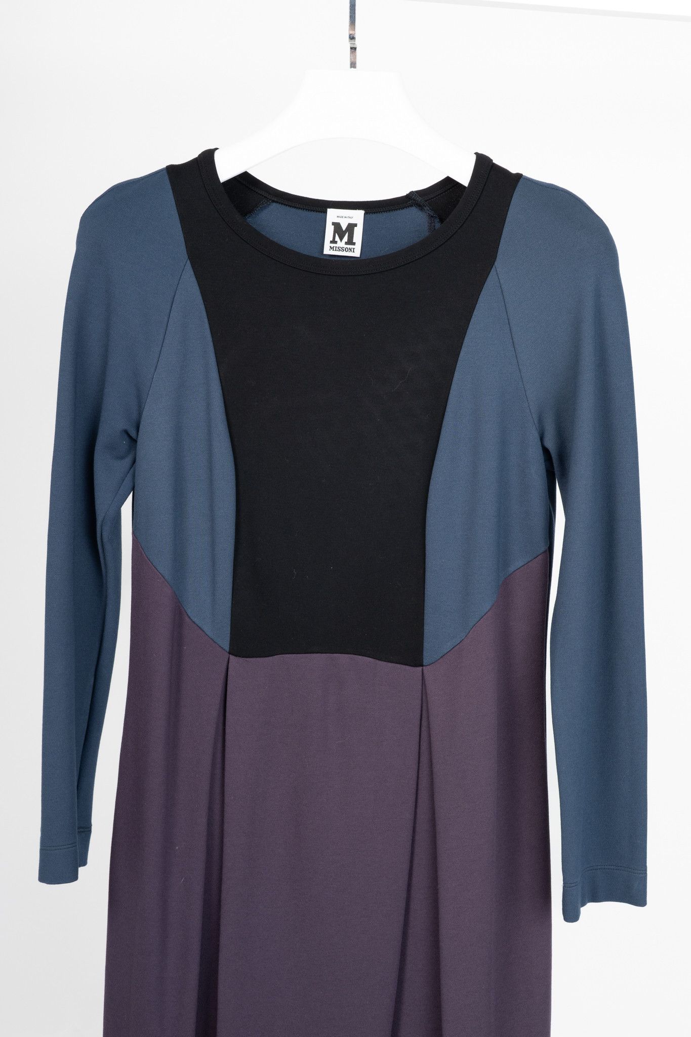 Missoni M Missoni Blue & Purple Colourblock Jersey Dress Size S / US 4 / IT 40 - 3 Thumbnail
