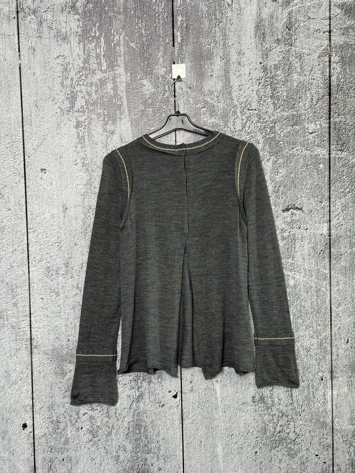 Prada Prada Grey Wool and Silk Knit Long Sleeve Open Back Sweater Size S / US 4 / IT 40 - 8 Thumbnail
