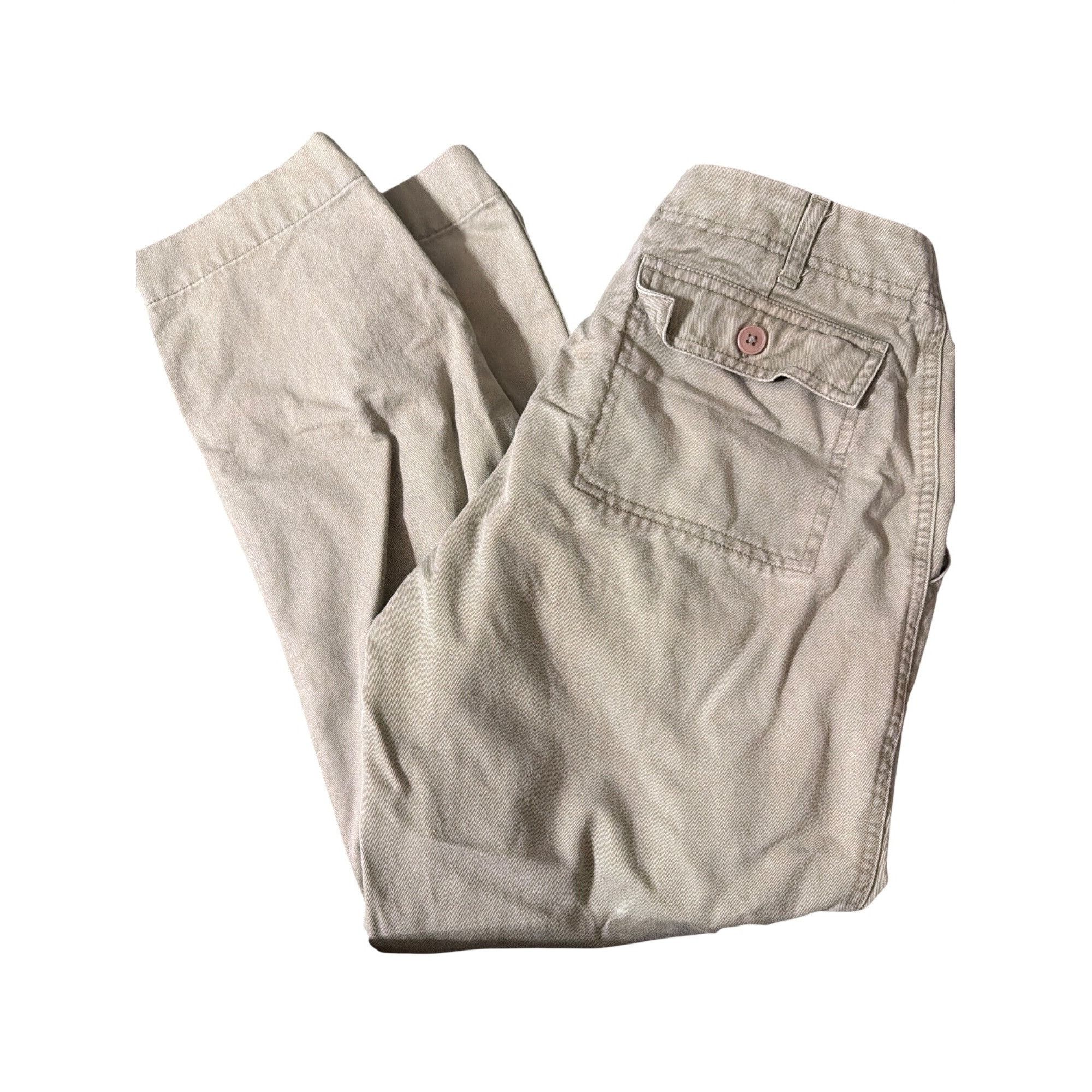 Other Halogen Olive Green Pants Flat Front Cropped 100% Cotton Sli Size 27" / US 4 / IT 40 - 3 Thumbnail