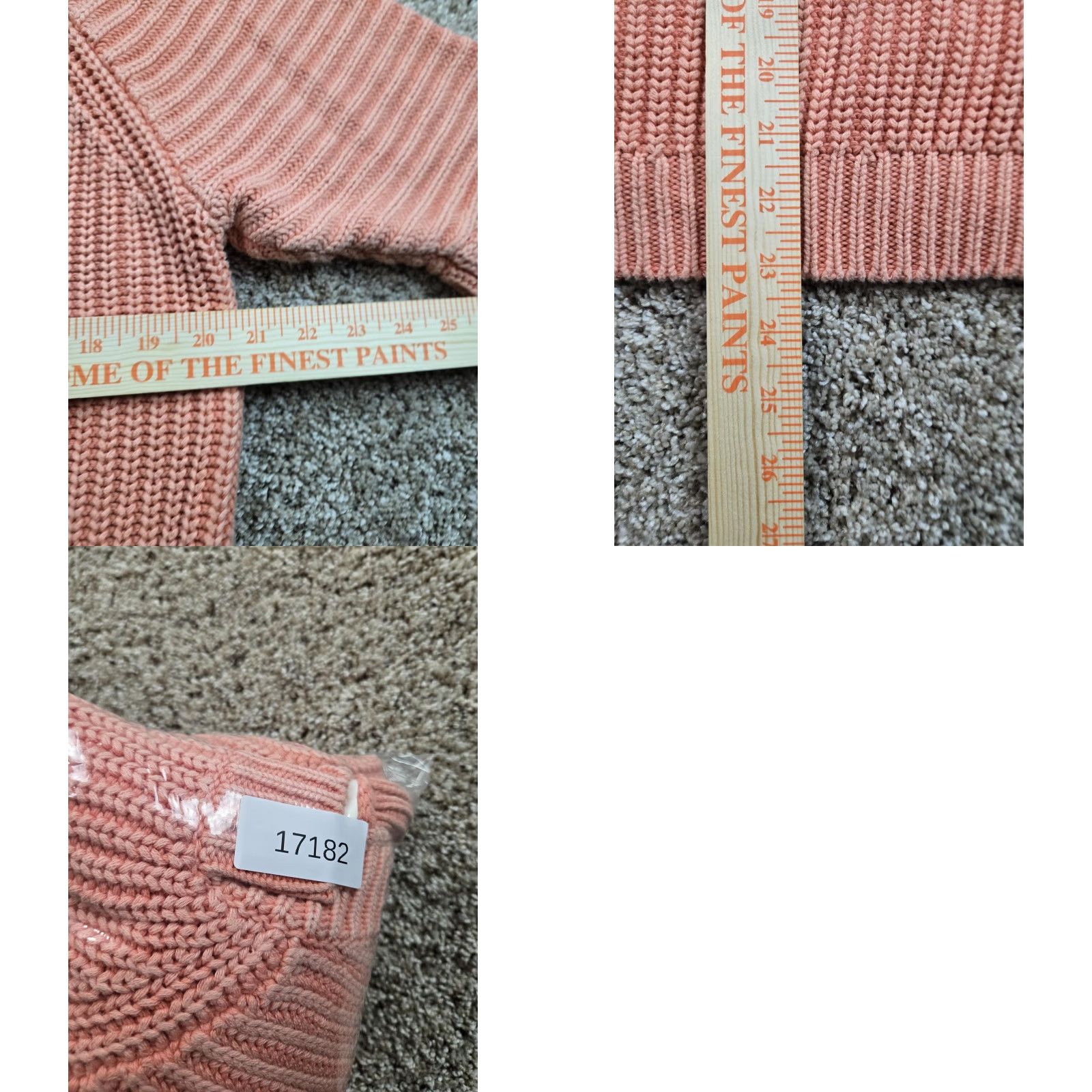 Vintage Maeve Pink 100% Cotton Chunky Knit Pullover Sweater Womens Small Crew Neck Raglan 3/4 Sleeve Size S / US 4 / IT 40 - 8 Thumbnail