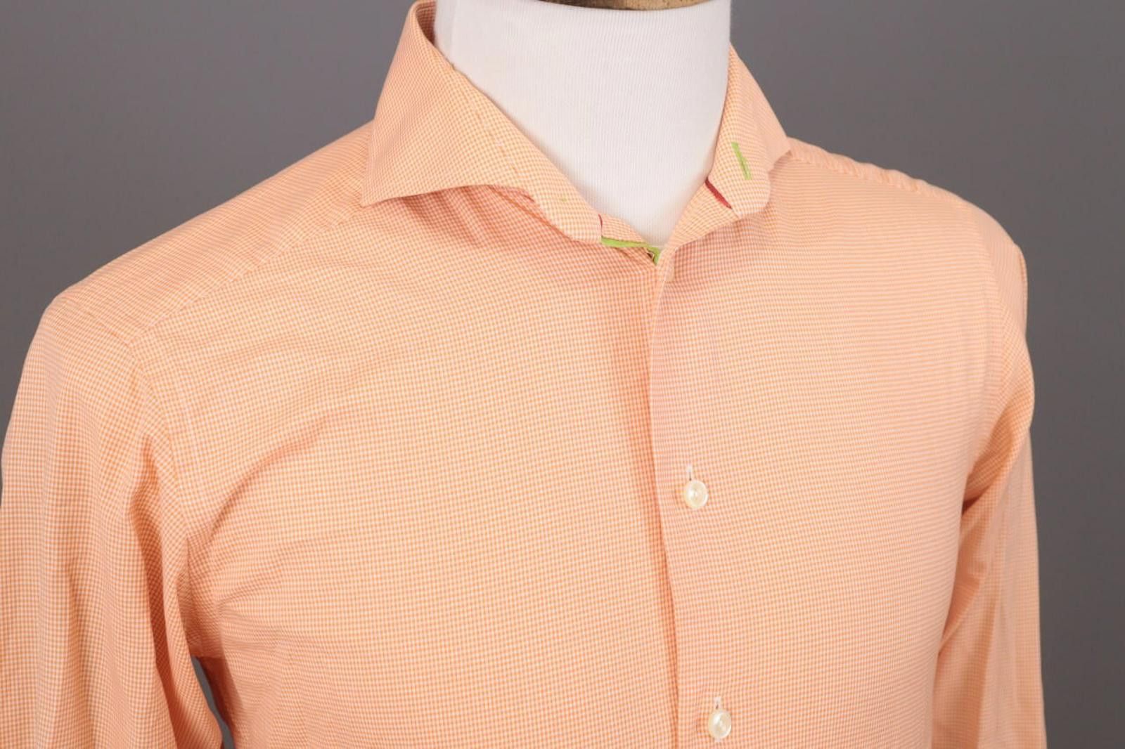 Eton Eton Slim orange Check Long Sleeve Shirt Size 38 / 15 / S Size US M / EU 48-50 / 2 - 4 Thumbnail