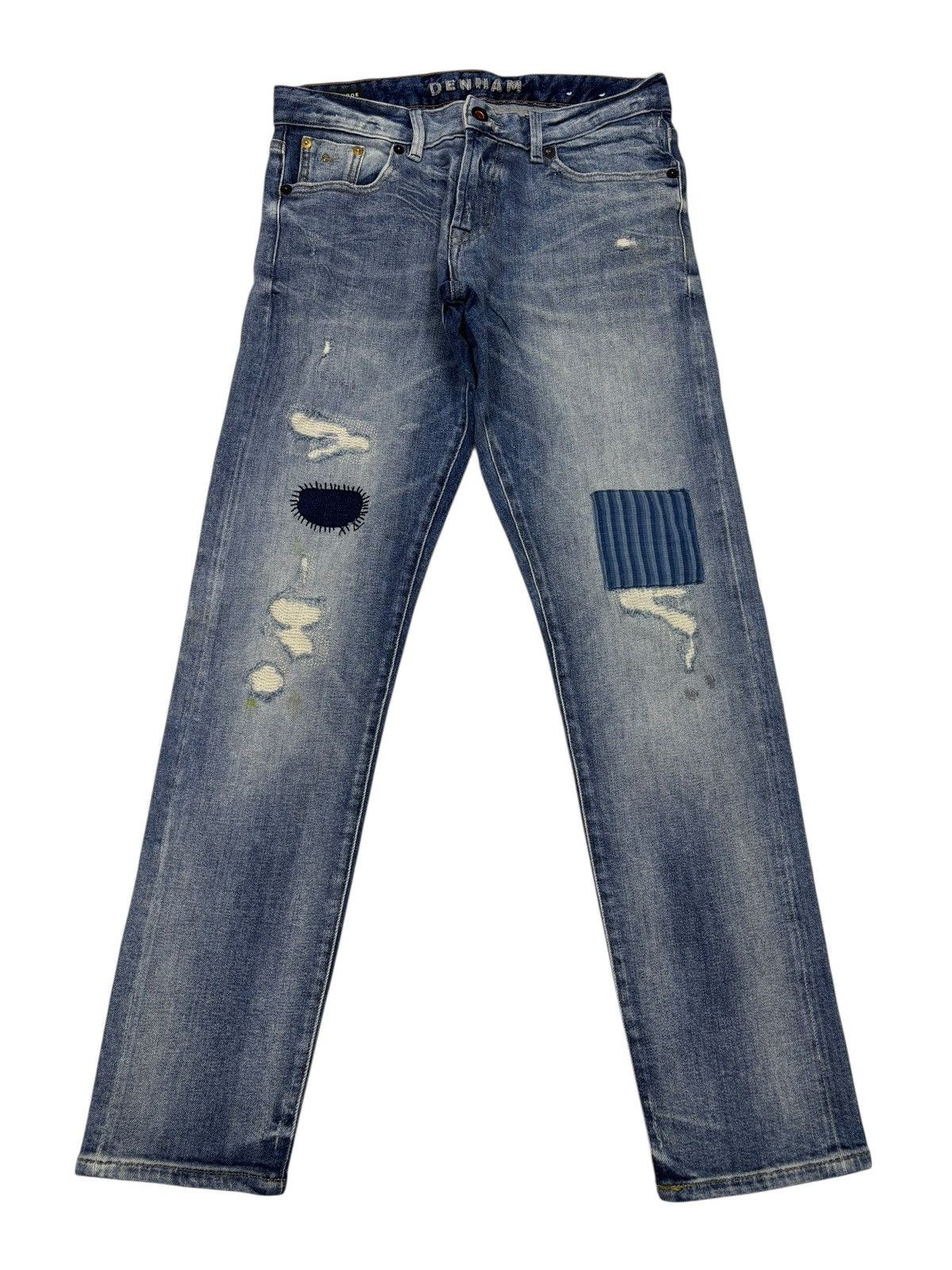 Vintage Denham Half Selvedge Patchwork Distressed Denim Jean