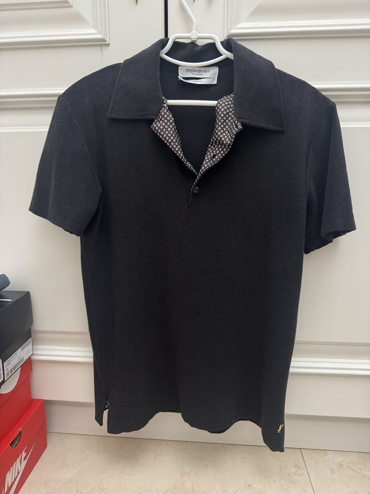 Saint Laurent Paris Yves Saint Laurent Polo Silk Collar Gold Emblem Shirt Size US M / EU 48-50 / 2 - 1 Thumbnail