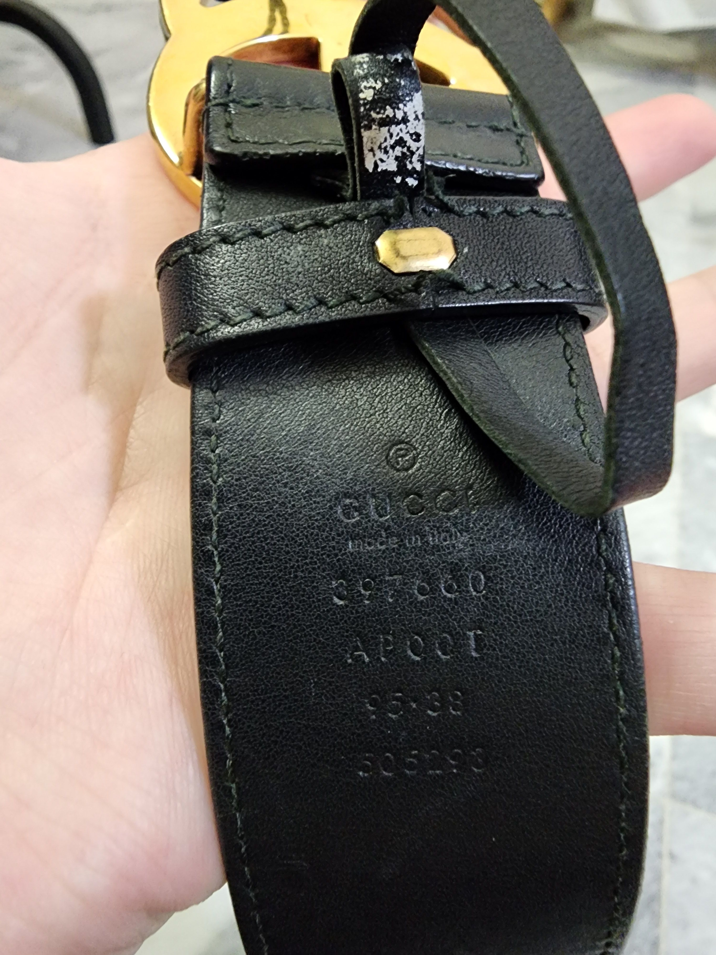 Gucci Leather GG Buckle Belt Size 34 - 8 Thumbnail