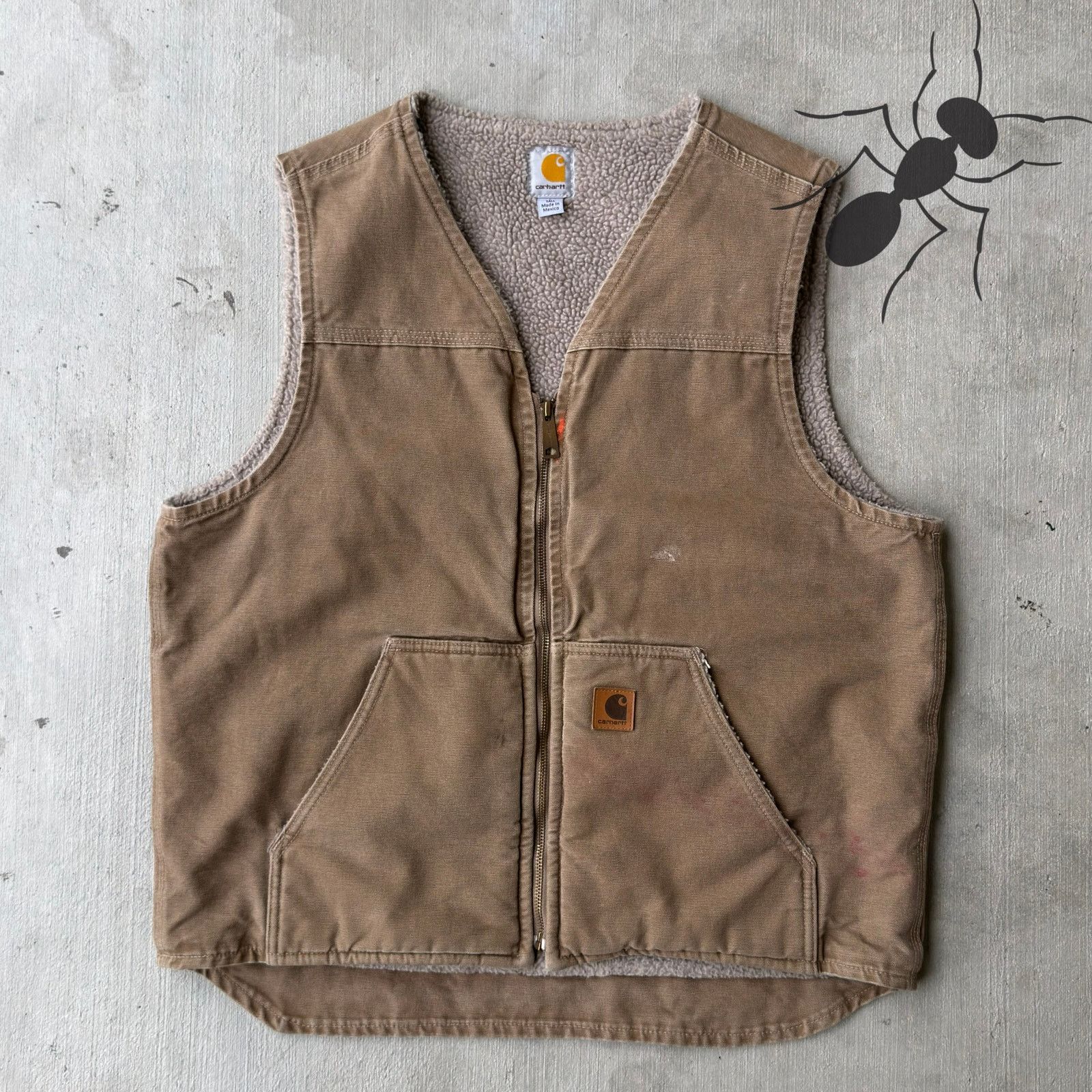 Carhartt × Vintage Carhartt V26 FRB sherpa lined brown work wear vest Size US L / EU 52-54 / 3 - 1 Thumbnail