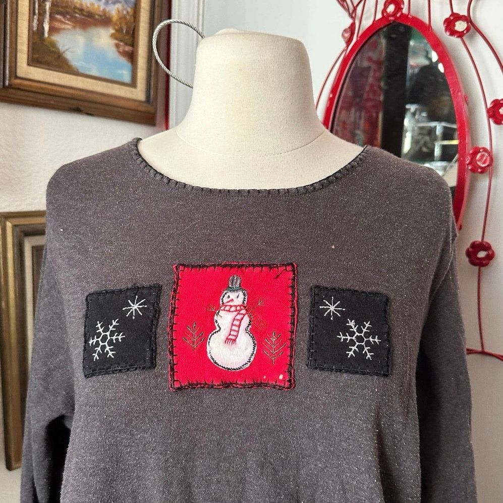 New Look new look gray snowman embroidered sweater shirt Size XL / US 12-14 / IT 48-50 - 2 Thumbnail