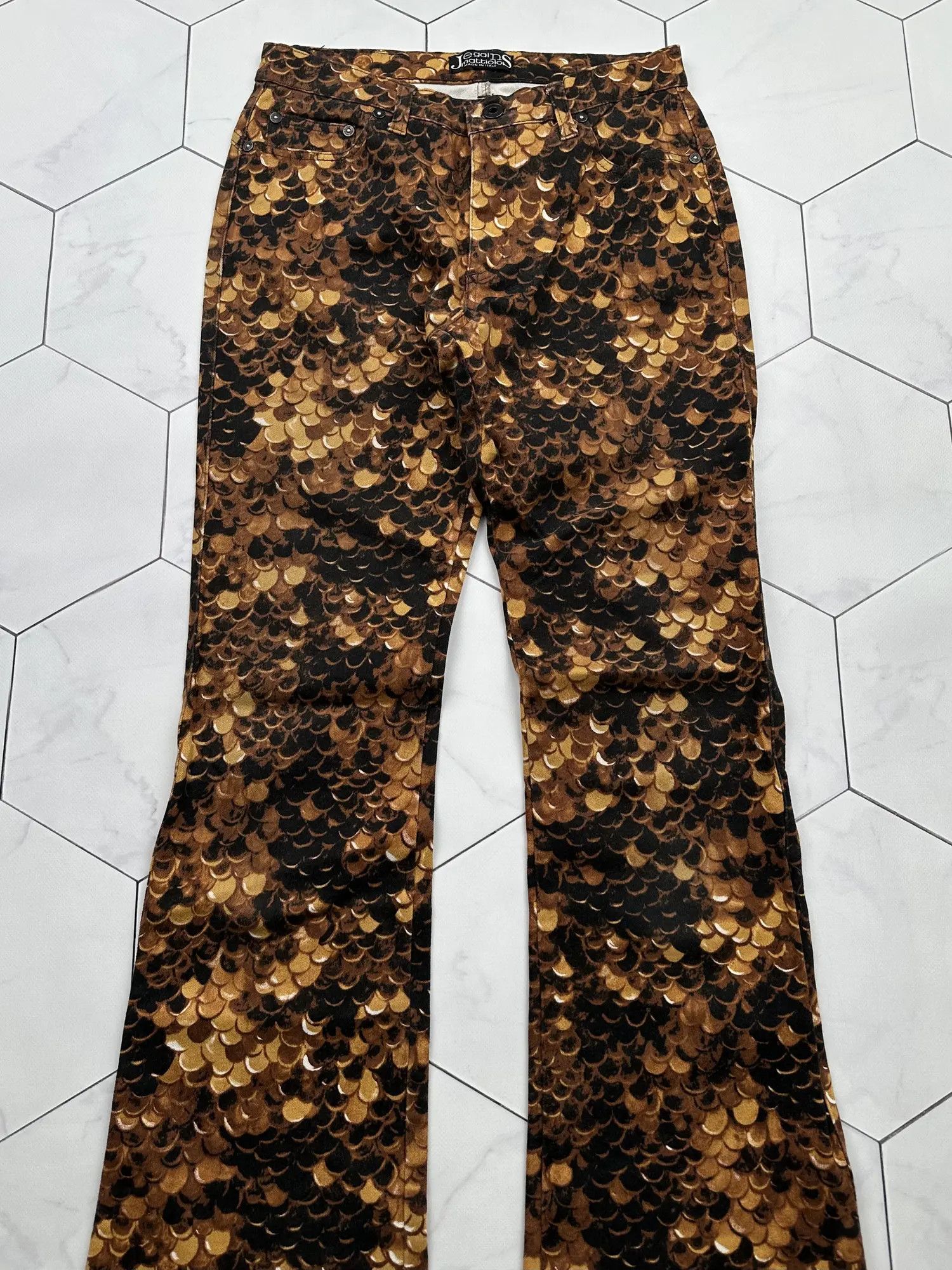 Japanese Brand Vintage Printed Flare Pants (B432)E2 Size 28" / US 6 / IT 42 - 2 Thumbnail