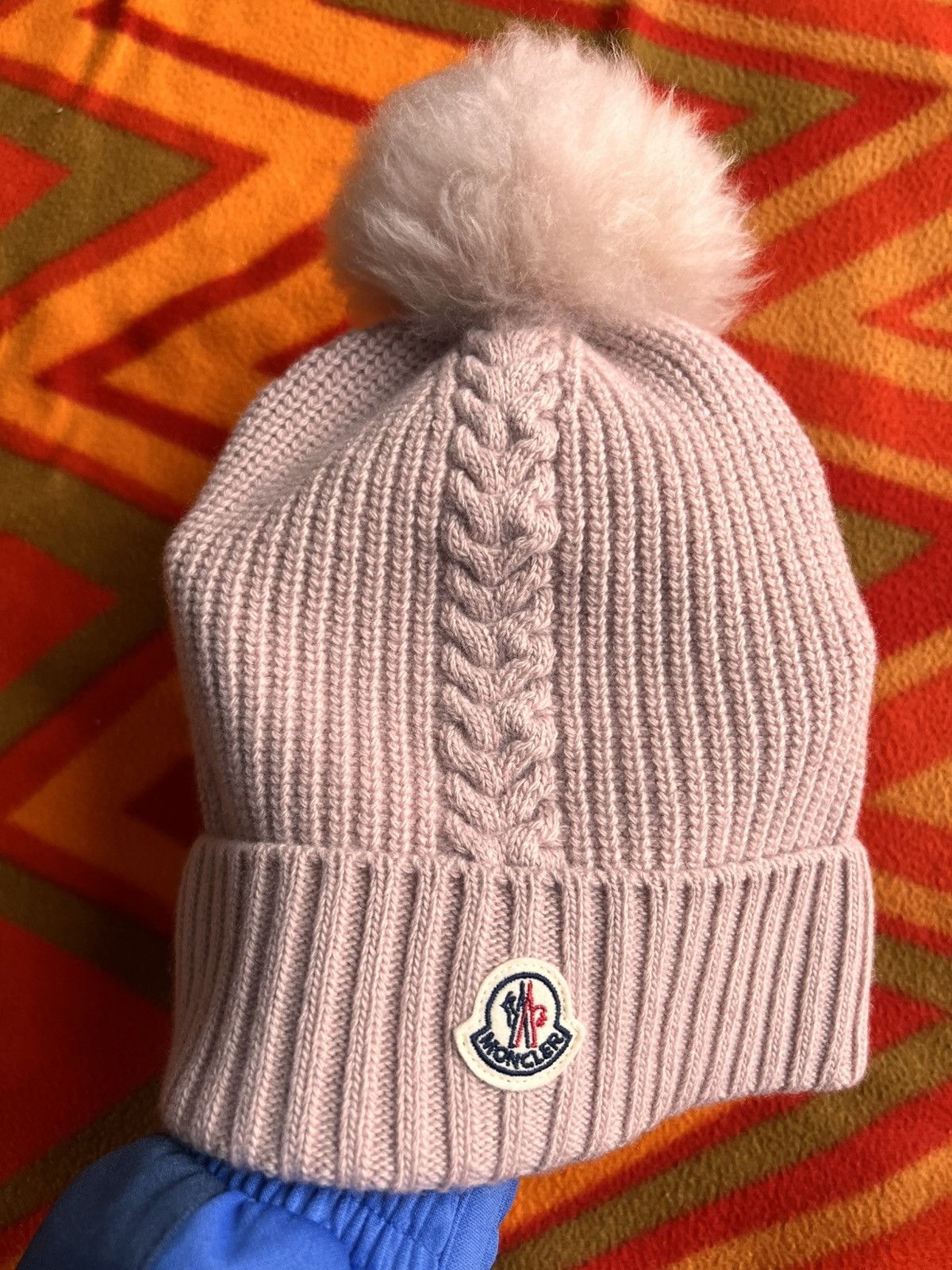 Moncler Moncler Berrett Tricot Mohair Pom Pom Beanie Pink braid wool Size ONE SIZE - 11 Thumbnail