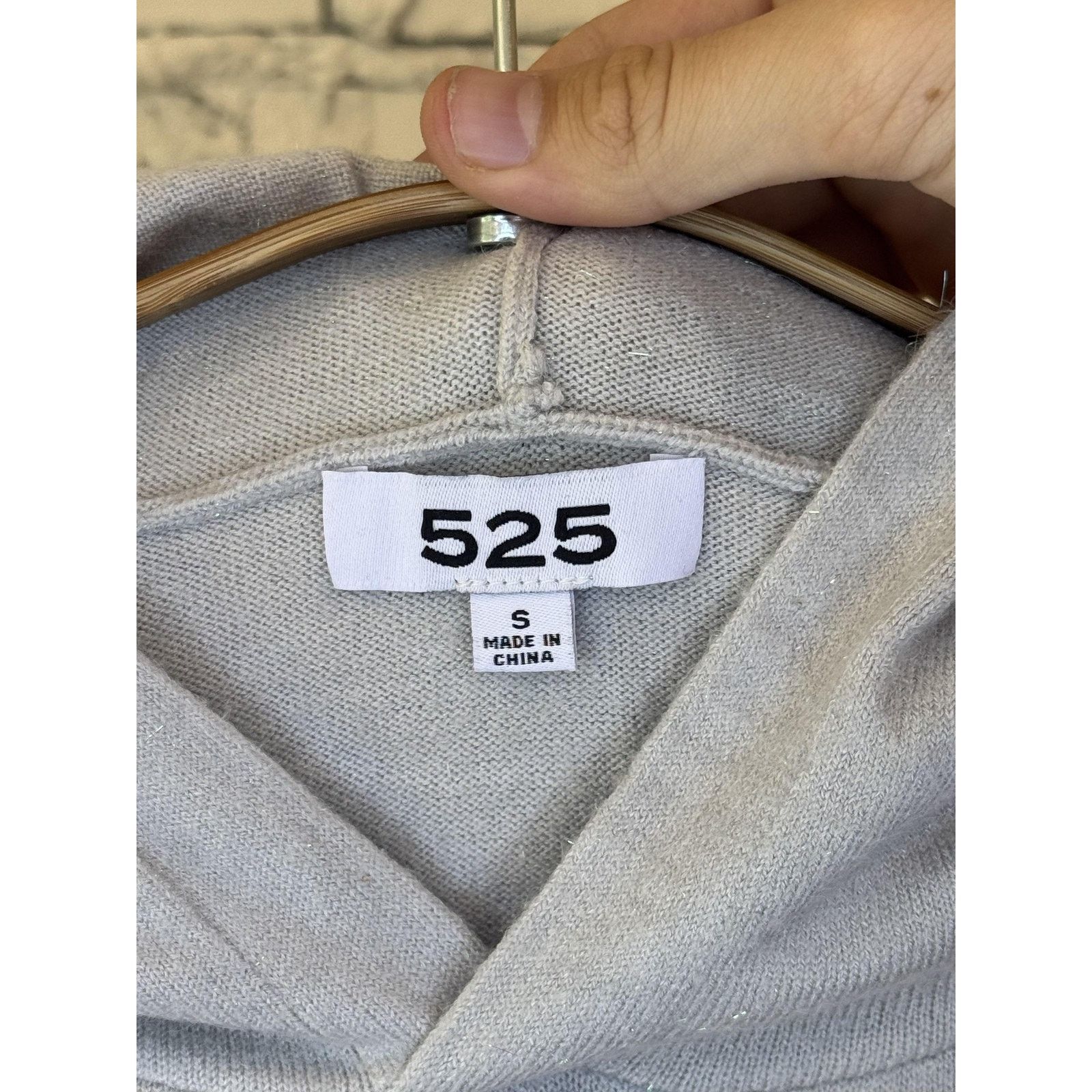 &Daughter 525 Metallic Color Hoodie Womens S Gray Knit Lightweight Size S / US 4 / IT 40 - 3 Thumbnail