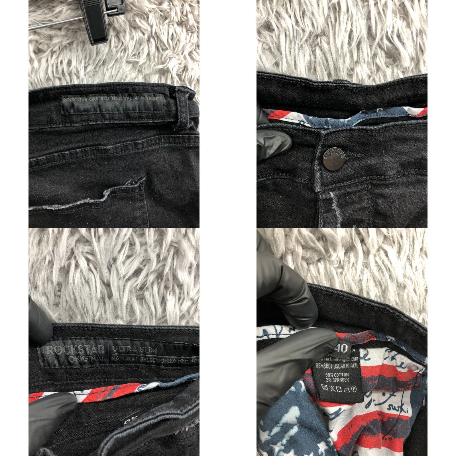 Vintage VINTAGE Rockstar Bermuda Shorts Mens Size 40 Mid Rise Dark Wash Black Distresse Size US 40 / EU 56 - 8 Thumbnail
