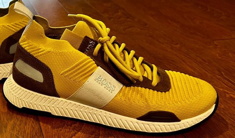 Hugo Boss Hugo Boss Titanium Running Sneakers Yellow Textured Knit Size US 9.5 / EU 42-43 - 7 Thumbnail