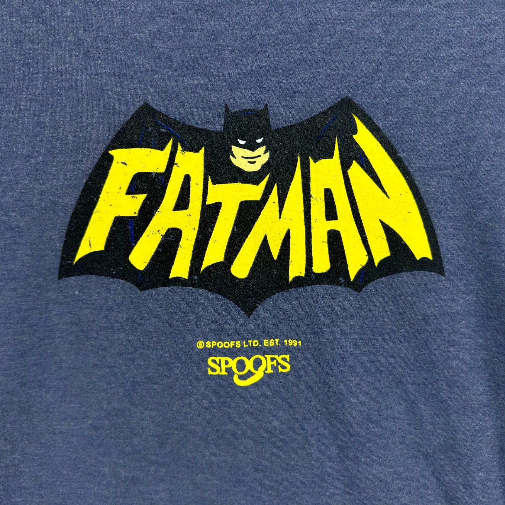 Etro Spoofs Fatman Batman 60s Retro Logo Parody Blue T-Shirt Men's Size Large Size US L / EU 52-54 / 3 - 2 Thumbnail