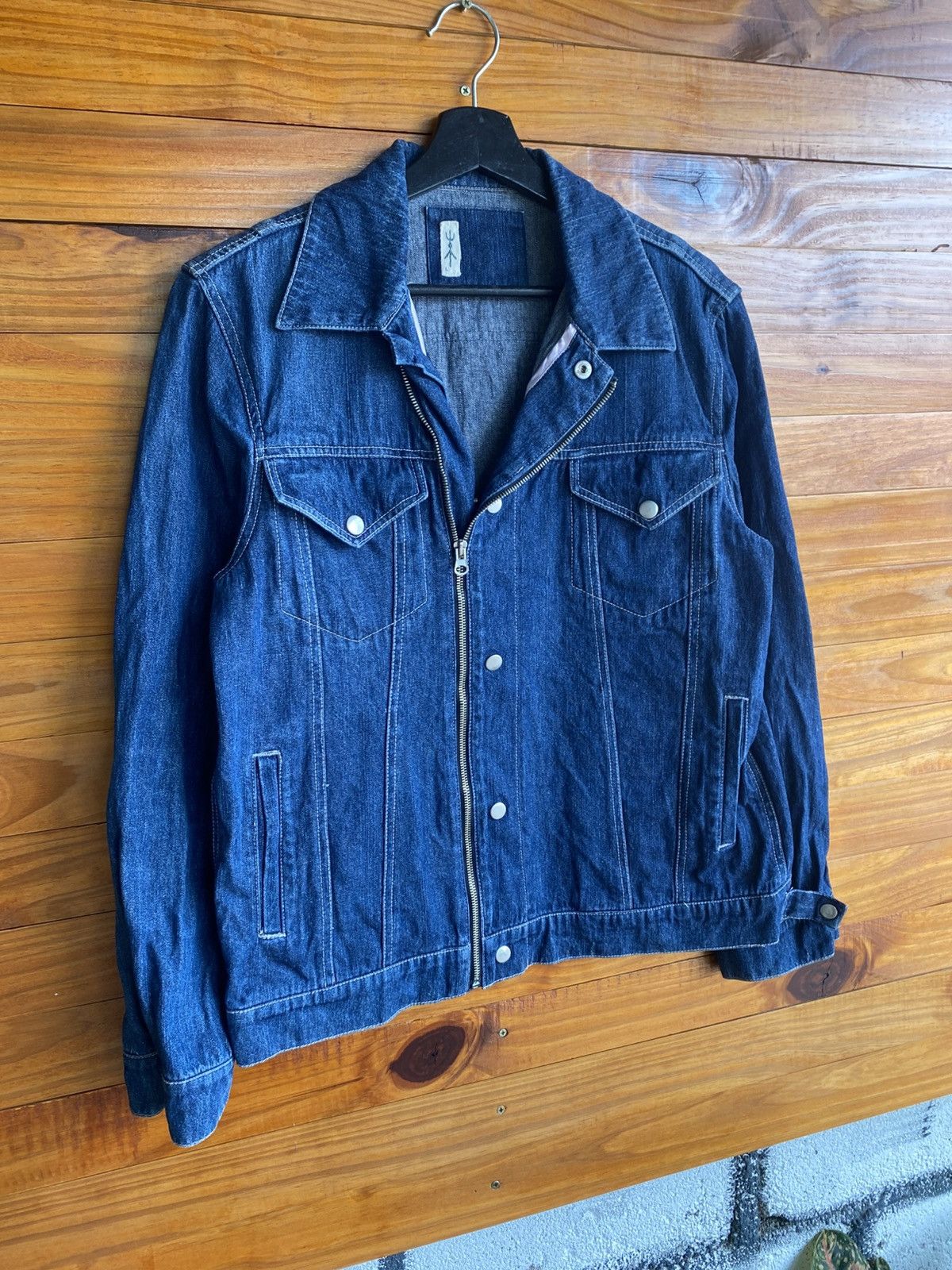 Japanese Brand Vintage Japanese Denim Jacket – Unbranded Stickman Logo Tag Size US M / EU 48-50 / 2 - 3 Thumbnail