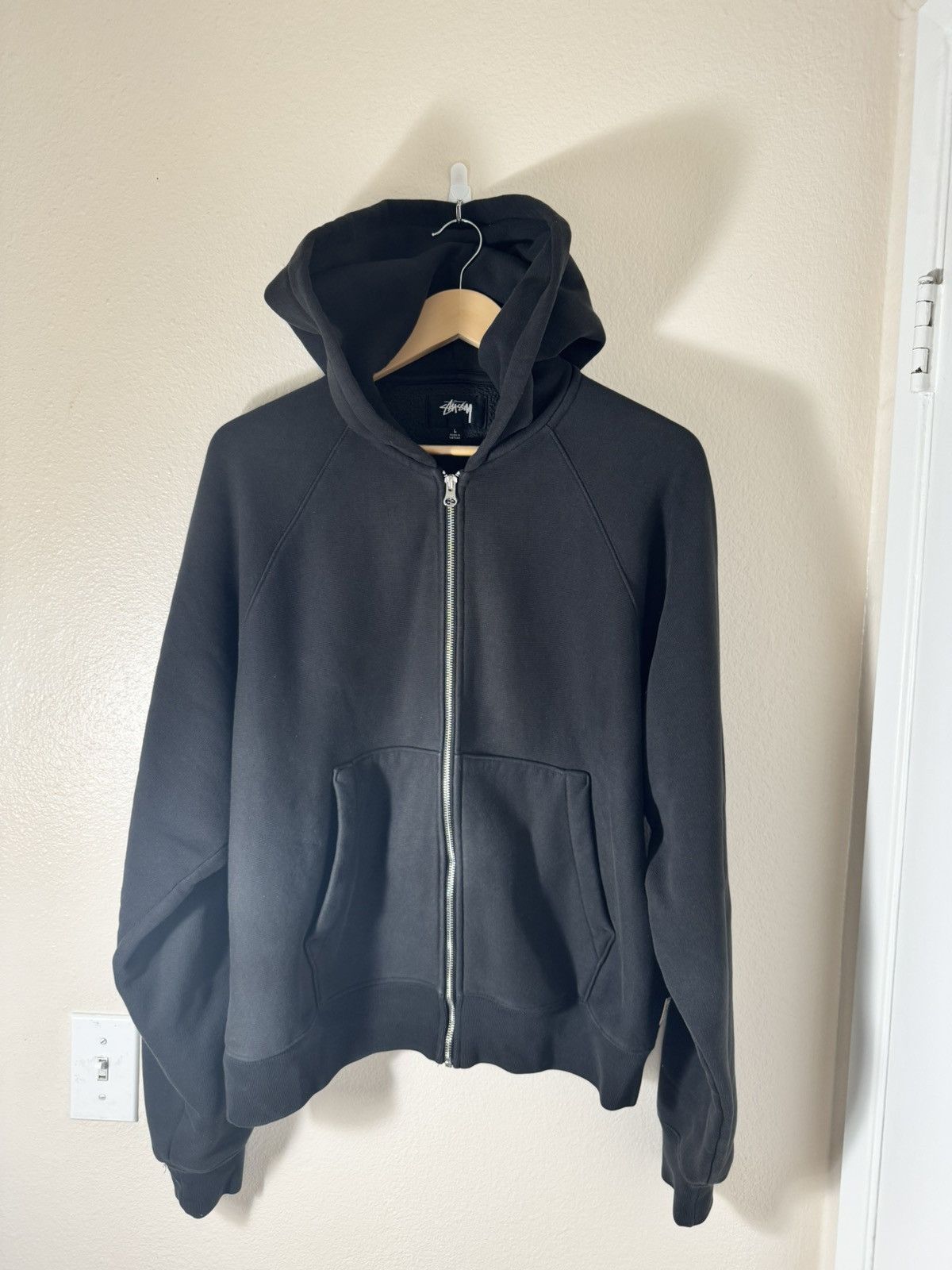 Stussy Stussy Relaxed Heavyweight Zip Up Hoodie Washed Black | Grailed