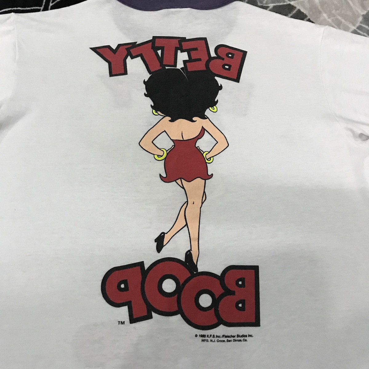 Cartoon Network × Vintage VINTAGE Betty Boop Mirror Print Ringer cr1988 Size US L / EU 52-54 / 3 - 3 Thumbnail