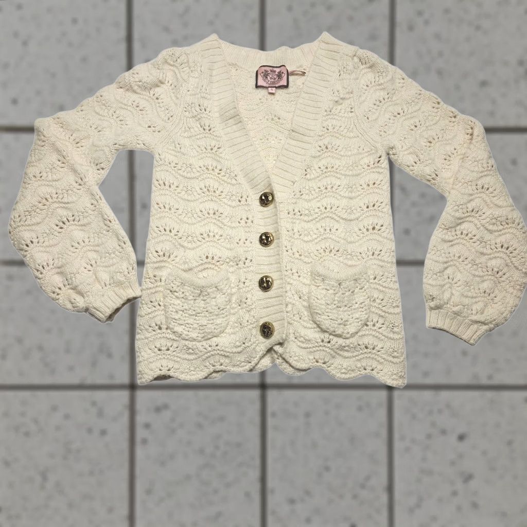 Juicy Couture VINTAGE Juicy Couture Cardigan Sweater Cable Knit Wool Cashmere Blend Small Y2K Womens Size S / US 4 / IT 40 - 1 Thumbnail