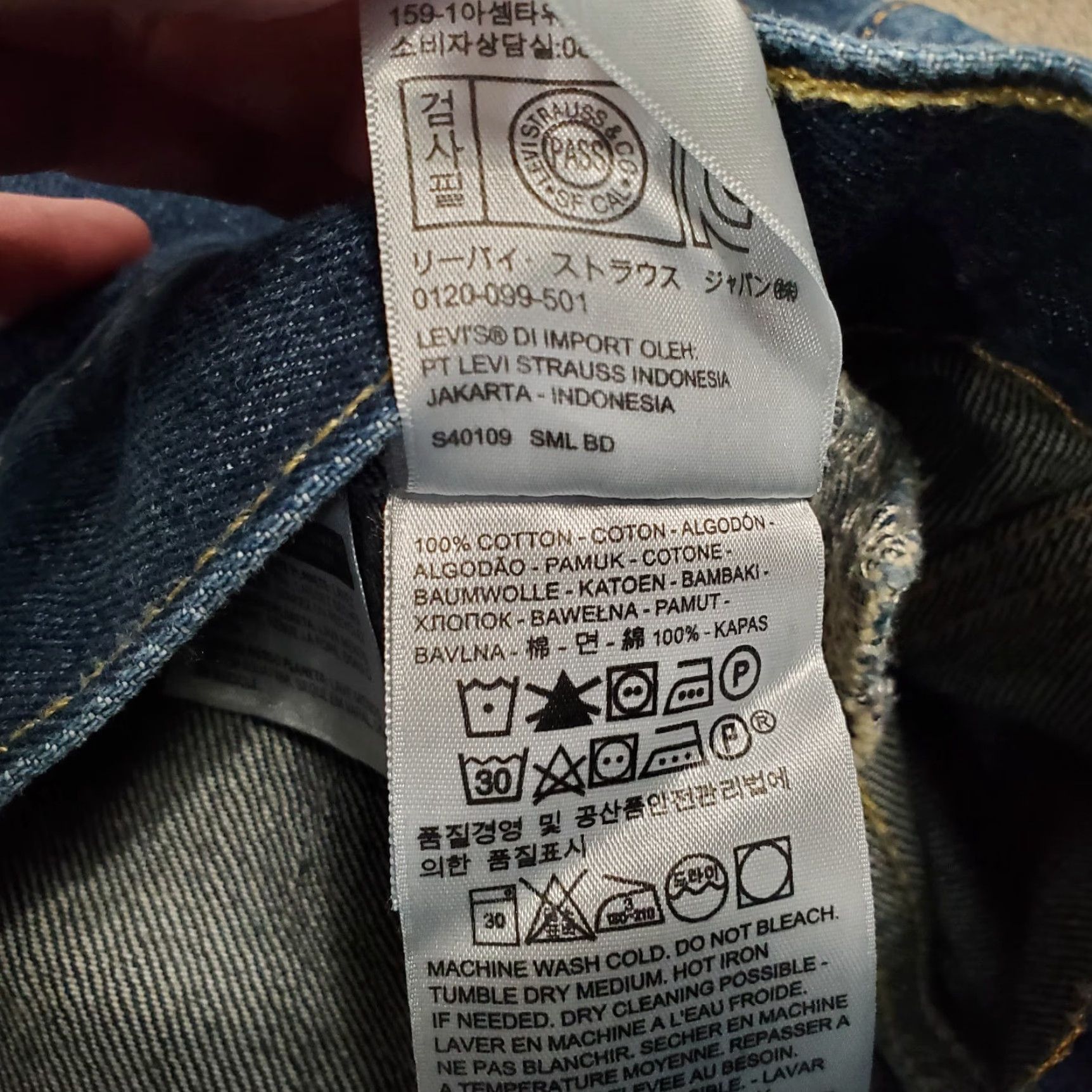 Levi's Levis Denim Jacket Mens Small Blue Jean Button Up Collared Outdoors Dark 72334 Size US 29 - 4 Thumbnail