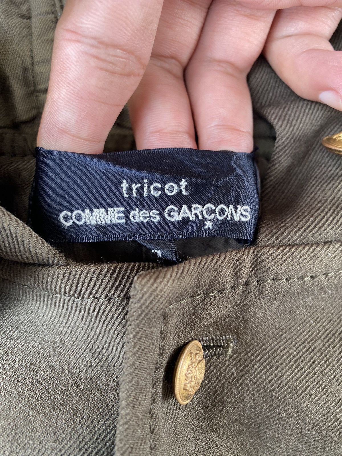 Comme des Garcons × Japanese Brand × Junya Watanabe Tricot Comme Des Garcons Vest Hoodie Green Army Japan Parka Size US S / EU 44-46 / 1 - 4 Thumbnail