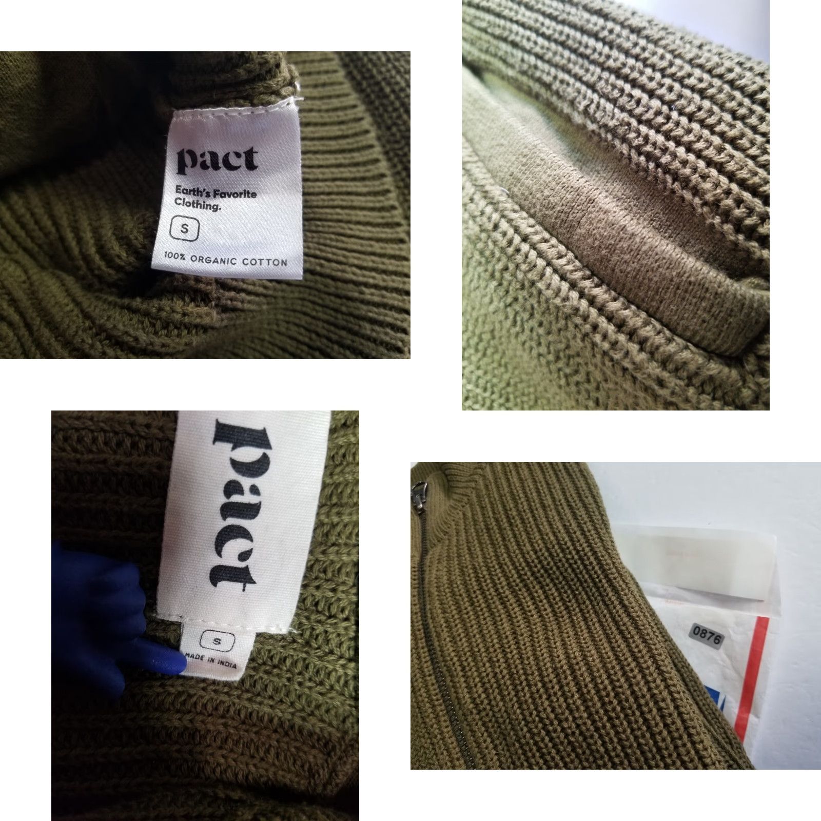 Vintage Pact Sweater Cardigan Long Sleeve Green Cotton Women's Small S Knit Cable-Knit Size S / US 4 / IT 40 - 8 Thumbnail