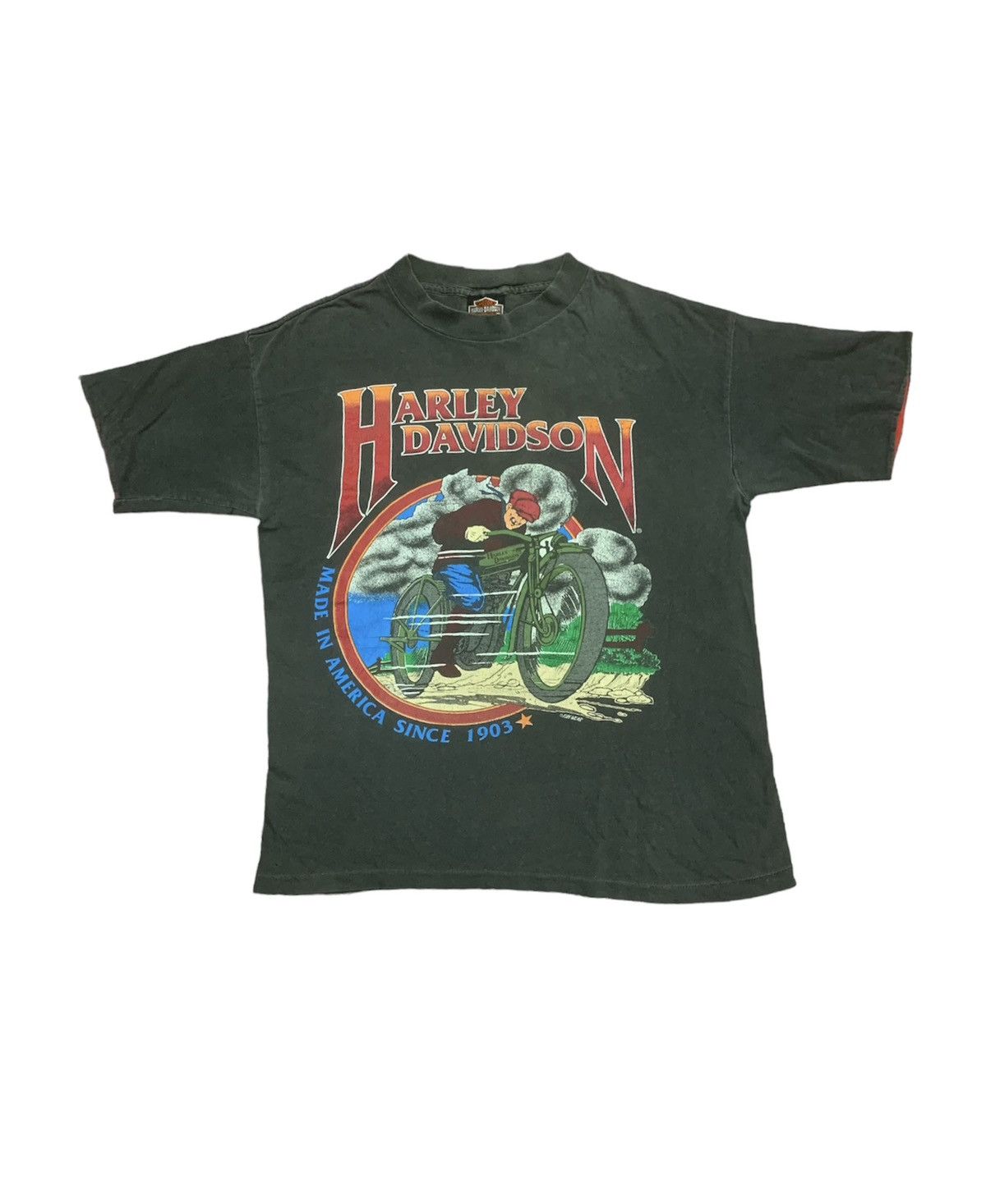 Harley Davidson × Vintage VINTAGE 80-90s HARLEY DAVIDSON FUN WEAR Tshirt Size US M / EU 48-50 / 2 - 2 Thumbnail