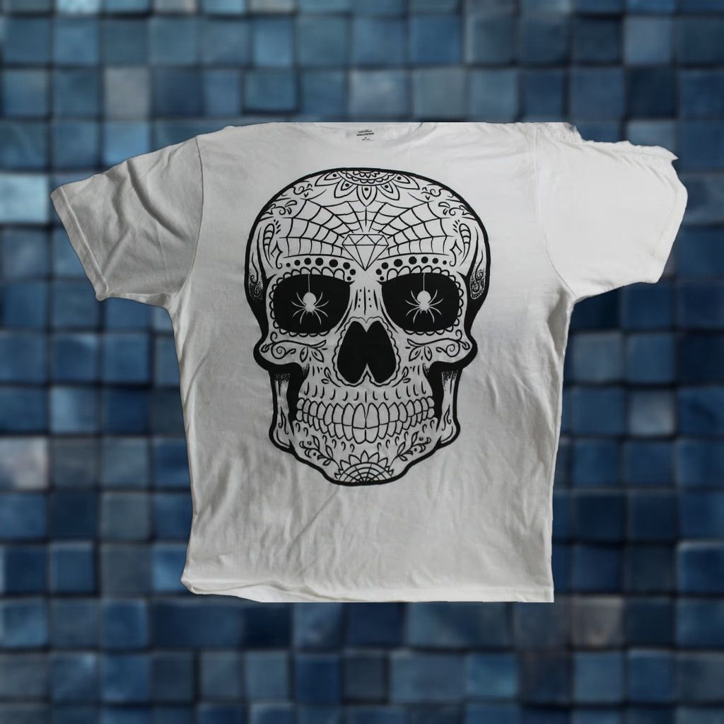 Vintage SKULL GOTHIC HALLOWEEN T-SHIRT Size US L / EU 52-54 / 3 - 1 Thumbnail