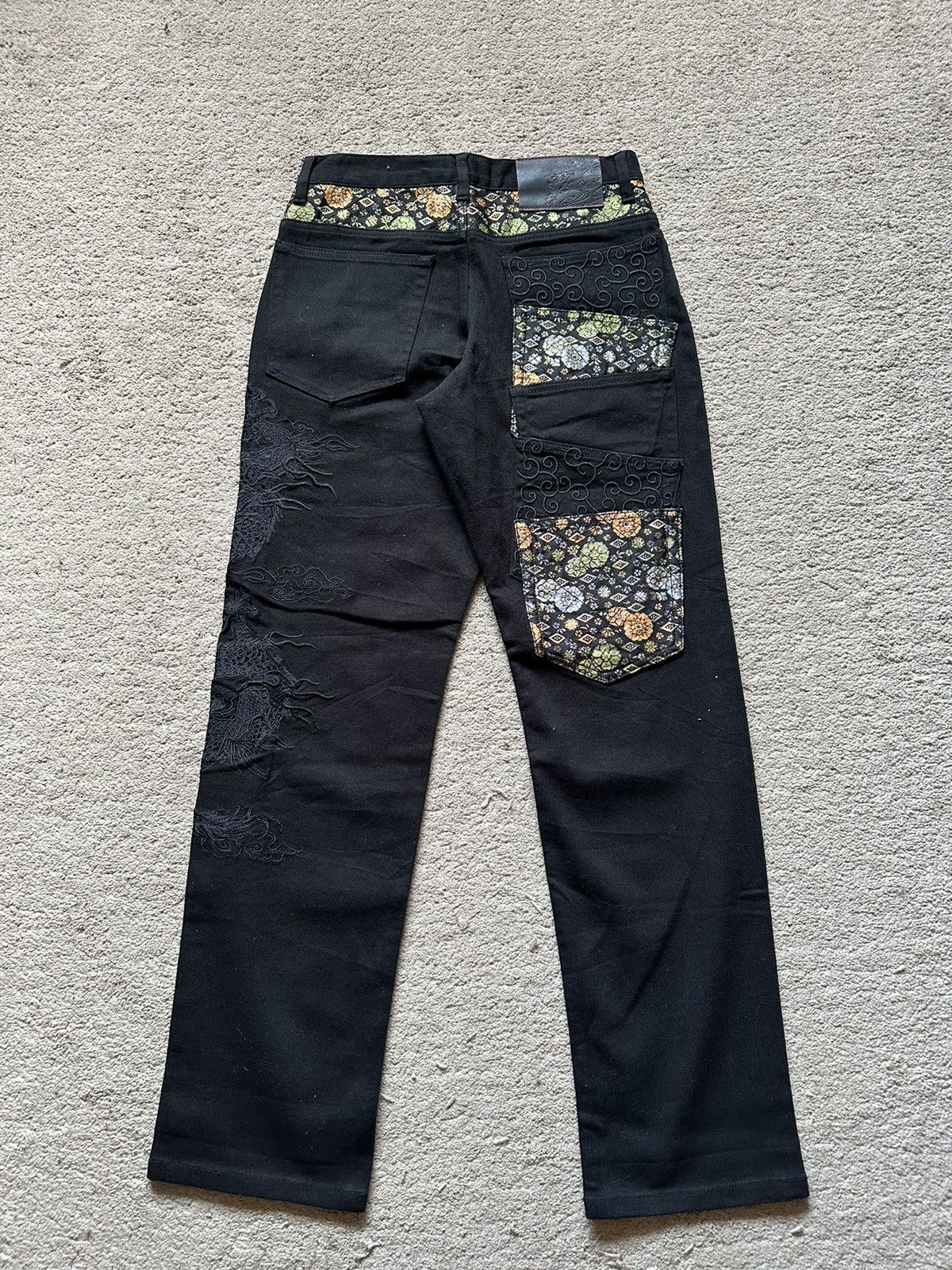 Karakuri Tamashii Japanese Motif Embroidered Dragon Multi-Pocket jeans Size US 29 - 8 Thumbnail