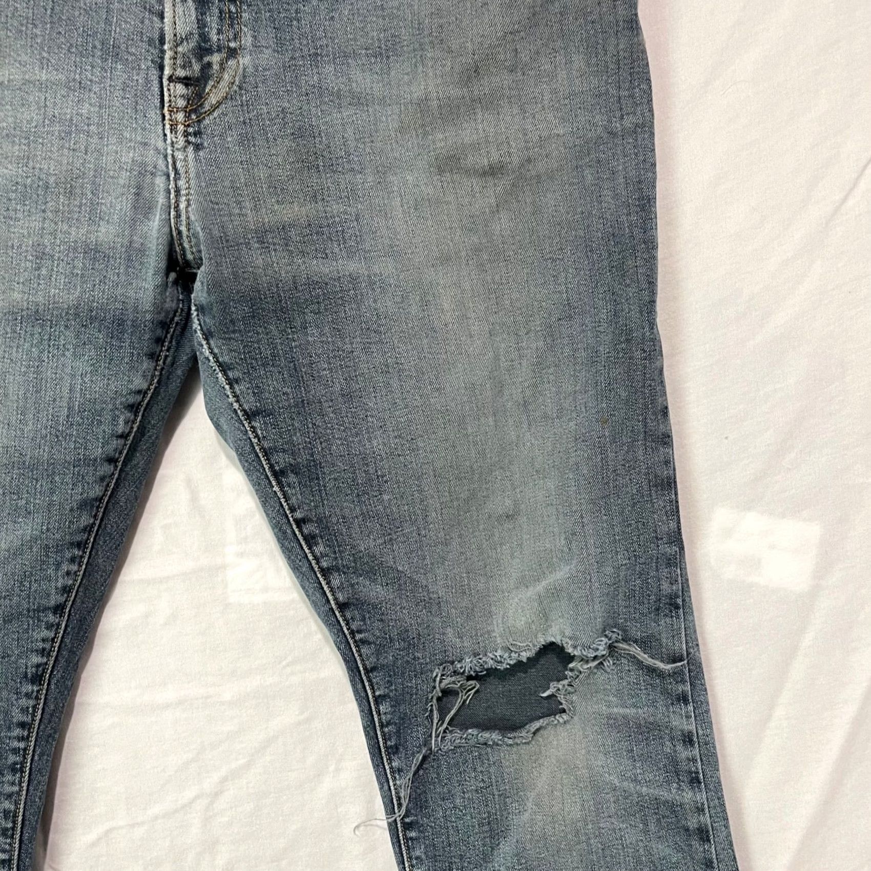 Flint And Tinder Flint And Tinder Jeans Mens 34x32 Slim Fit Straight Leg Distressed 5-Pocket Denim Blue 34x32 Fits 33x27 Mens Jeans Size US 34 / EU 50 - 4 Thumbnail