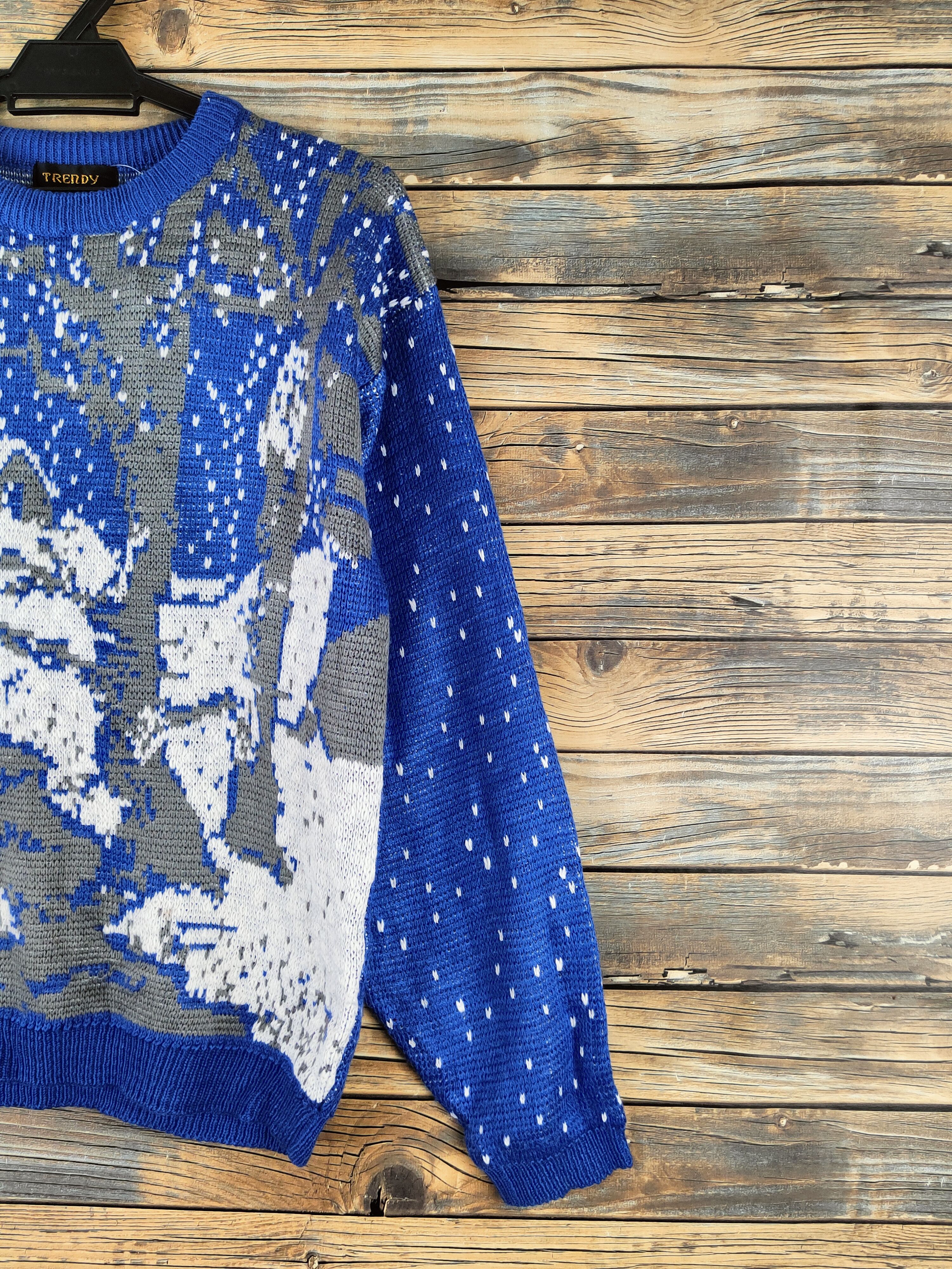 Japanese Brand DL Trendy Blue Knitwear Sweatshirts #46-144 Size US M / EU 48-50 / 2 - 5 Thumbnail