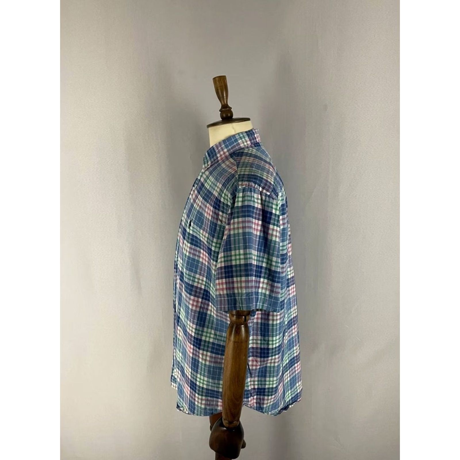 Ralph Lauren Ralph Lauren Mens Button-Down Shirt XL Blue Plaid Short Sleeve Classic Fit Size US XL / EU 56 / 4 - 7 Thumbnail