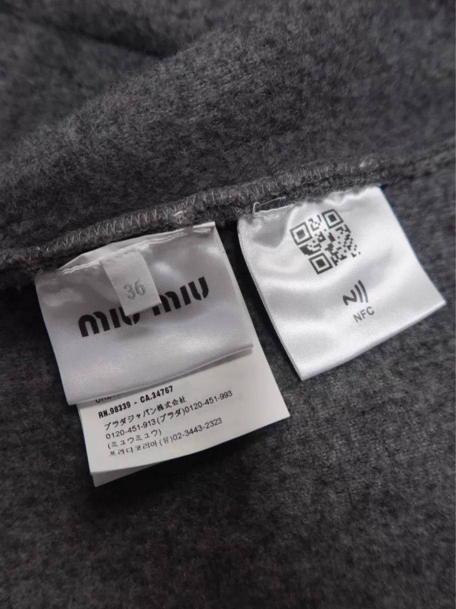 Miu Miu MIUMIU women's Gray Wool Knit Zipper Jacket Size XS / US 0-2 / IT 36-38 - 5 Thumbnail