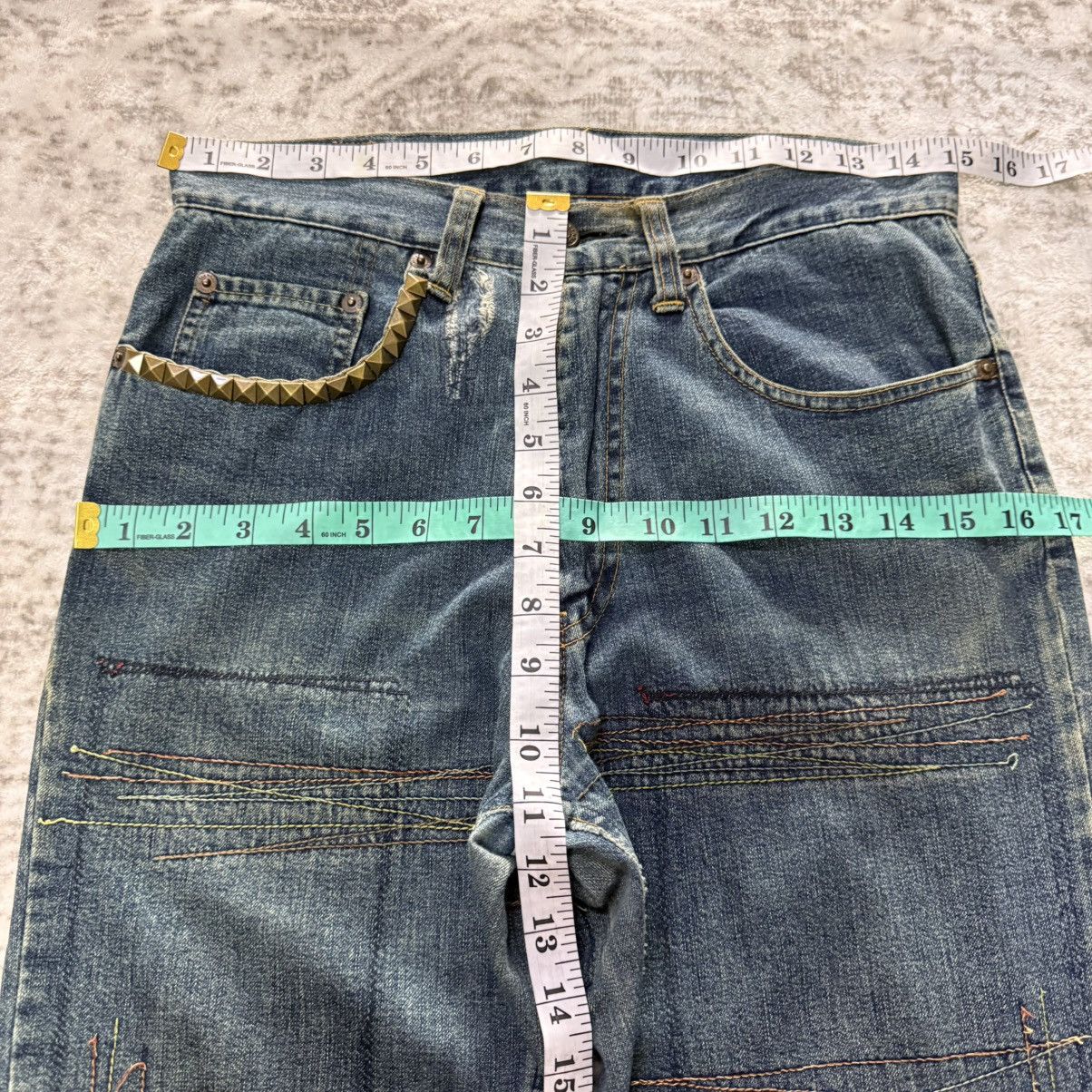 Hysteric Glamour Hysteric Glamour Boro Repaired Details Studded Flared Jeans Size US 29 - 9 Thumbnail