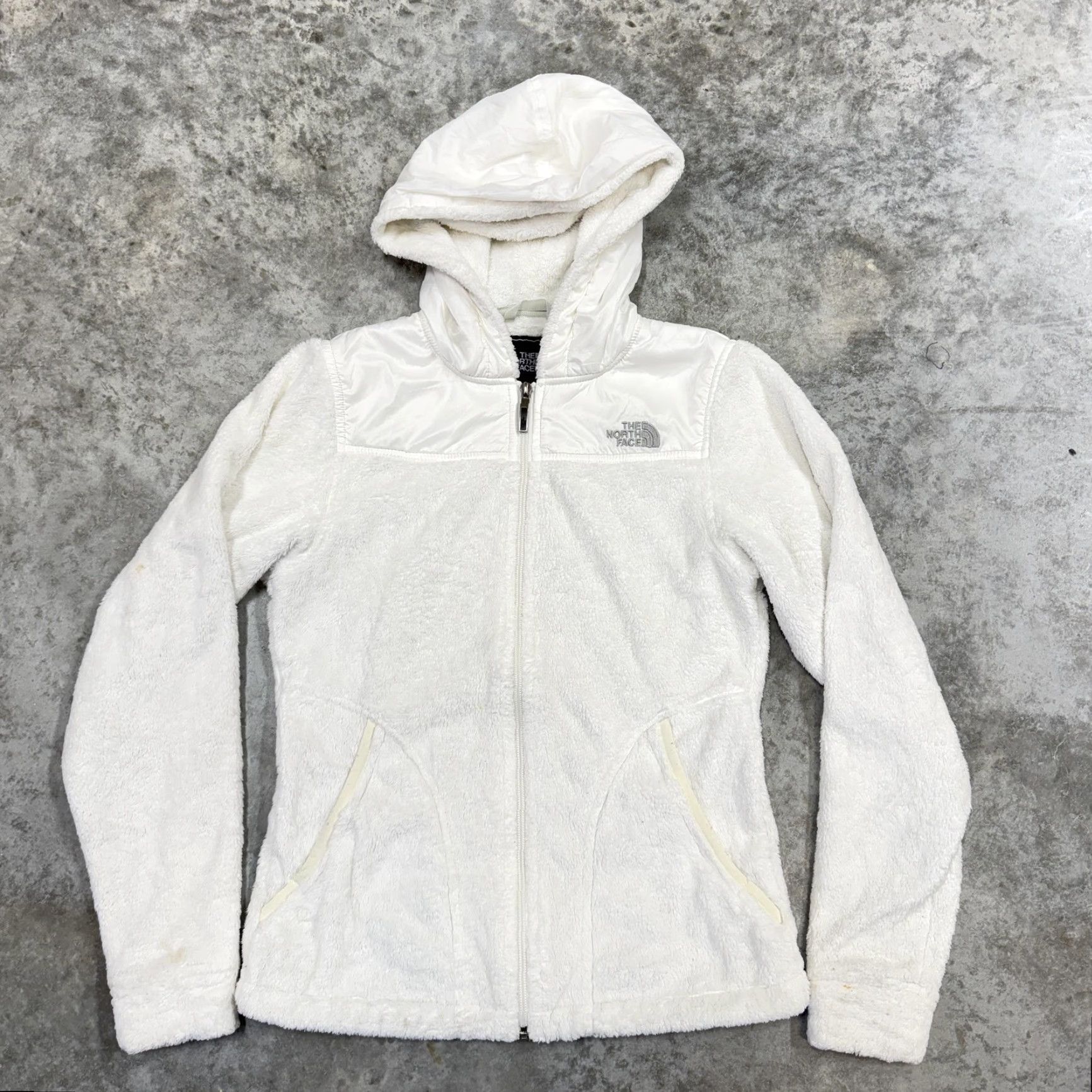 The North Face The North Face Jacket Womens XS White Fuzzy Fleece Hooded Full Zip Warm Cozy Size XS / US 0-2 / IT 36-38 - 2 Thumbnail