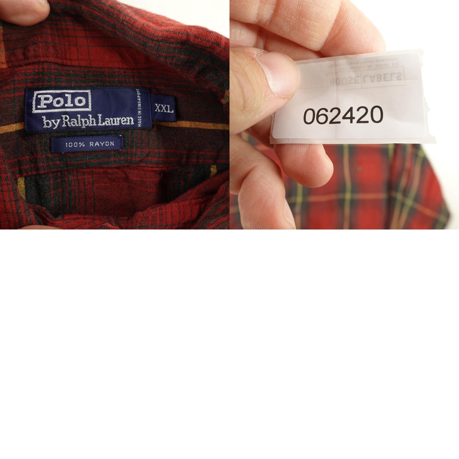 Polo Ralph Lauren VINTAGE Polo Ralph Lauren Shirt Mens 2XL Long Sleeve Casual Button-Up Plaid Rayon 90s Size US XXL / EU 58 / 5 - 8 Thumbnail