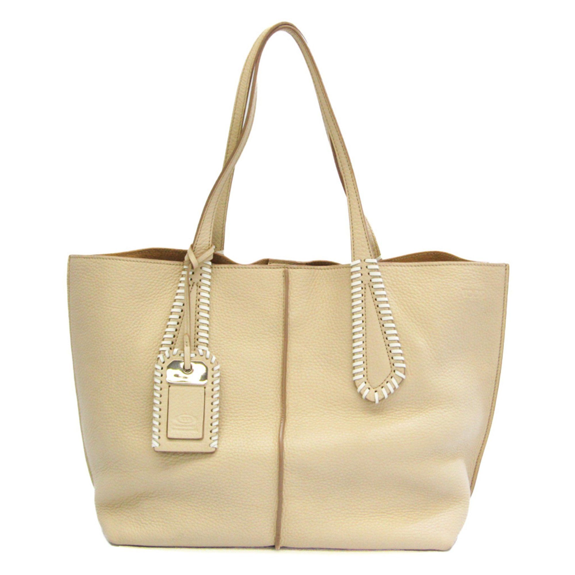 Tod's Joy Beige Leather Tote Bag (Pre-Owned) Size ONE SIZE - 1 Thumbnail