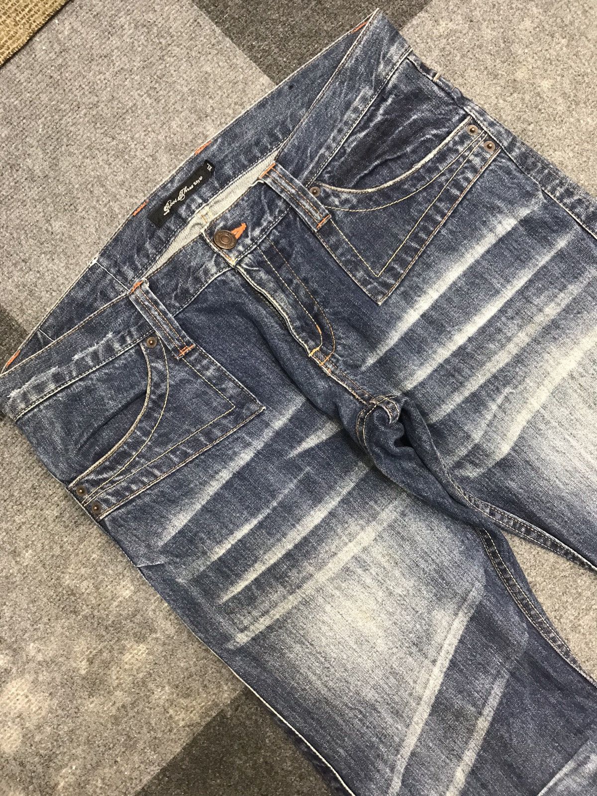 Japanese Brand 💥FLARE💥INSANE Root Three RARE FADES FLARE DENIM F446 Size US 36 / EU 52 - 10 Thumbnail