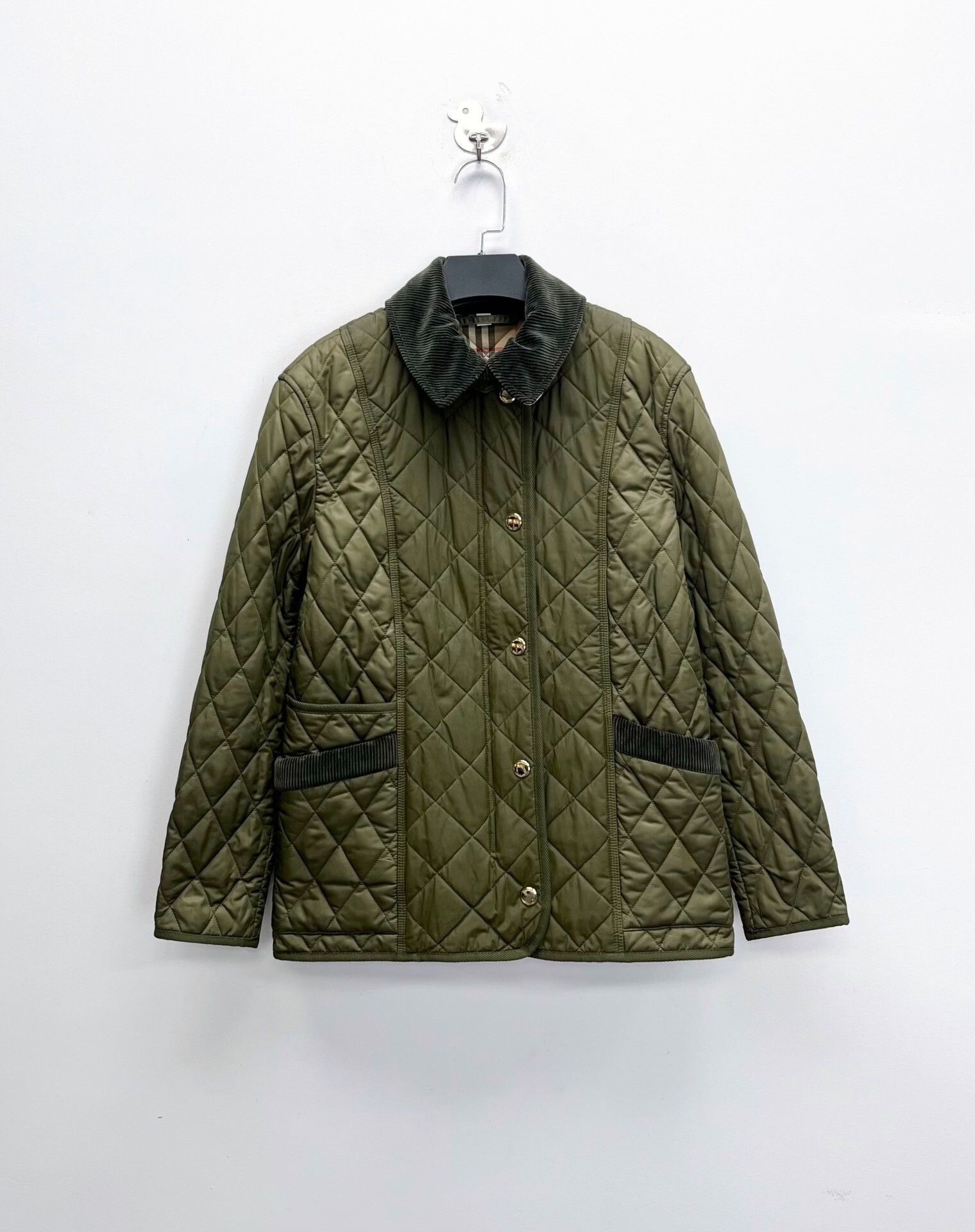 Burberry Burberry Green Quilted Corduroy Collar Jacket Size US XS / EU 42 / 0 - 1 Preview