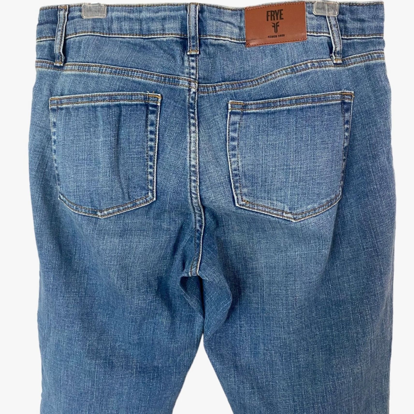 Frye Frye Straight-Leg Premium Denim Jeans Women's 6 Blue Medium Wash Stretch Denim Jeans Size 28" / US 6 / IT 42 - 6 Thumbnail
